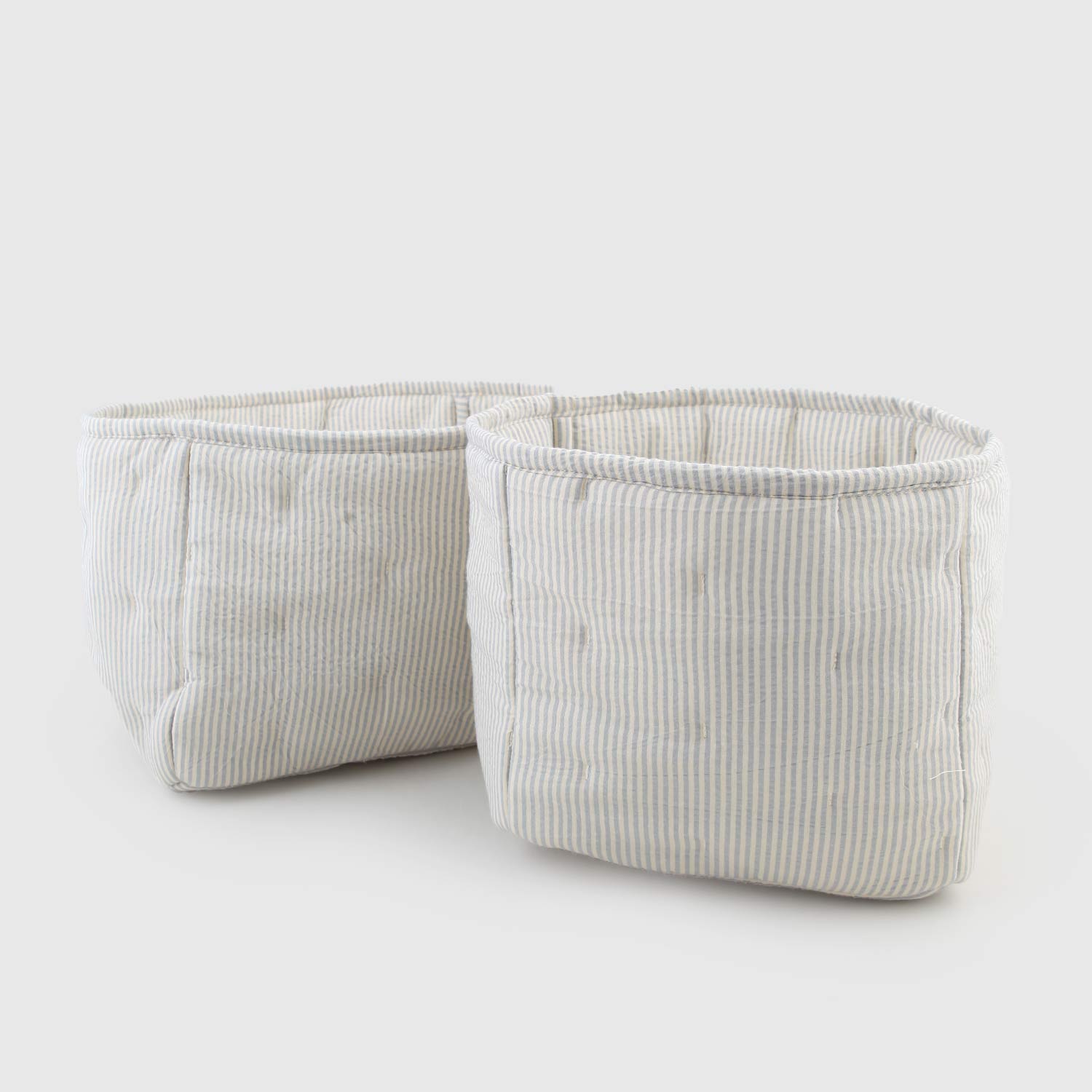 coppia di cestini righe blu e beige neonato - annameglio.com abbigliamento moda