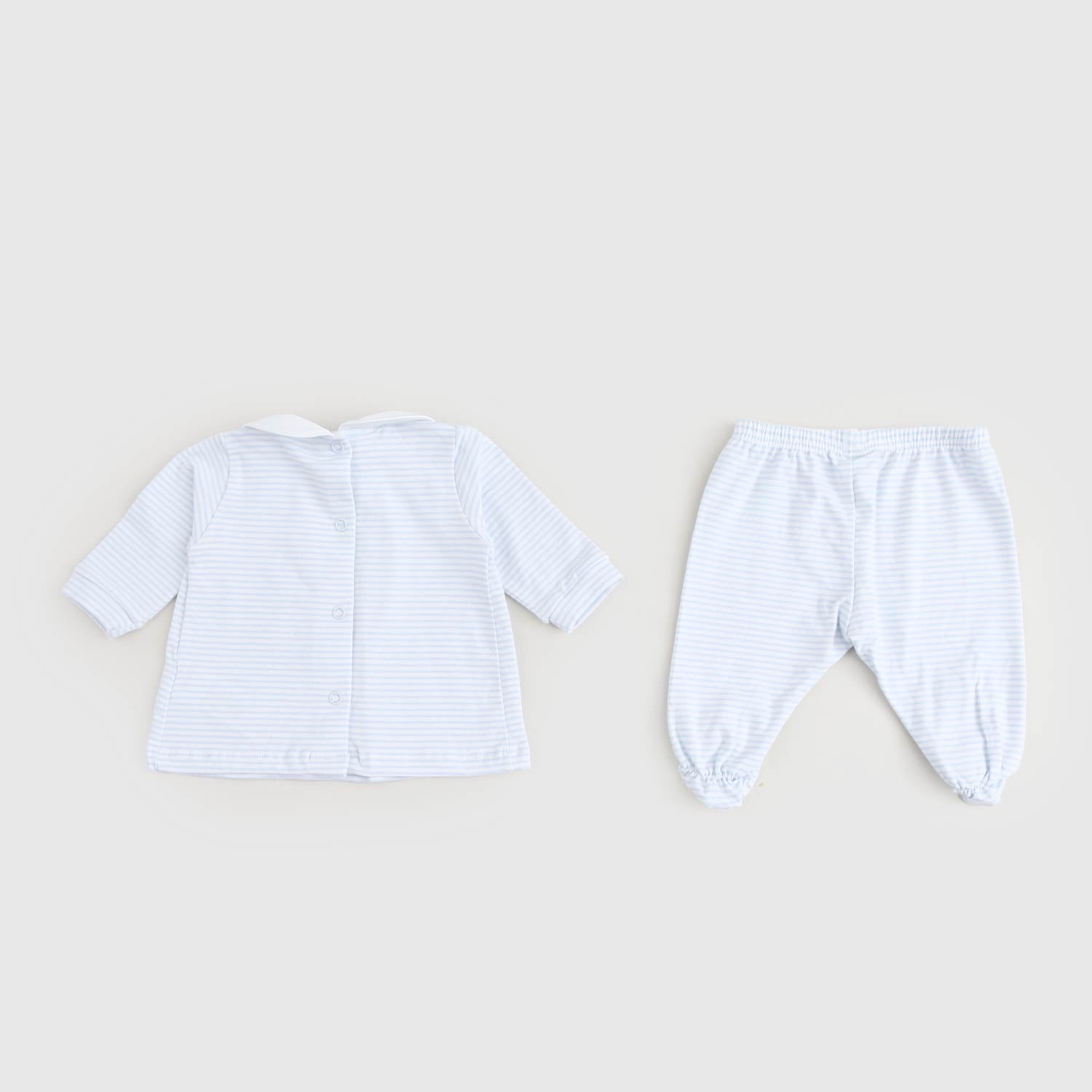 completo ghettina righe celesti neonato - annameglio.com abbigliamento moda