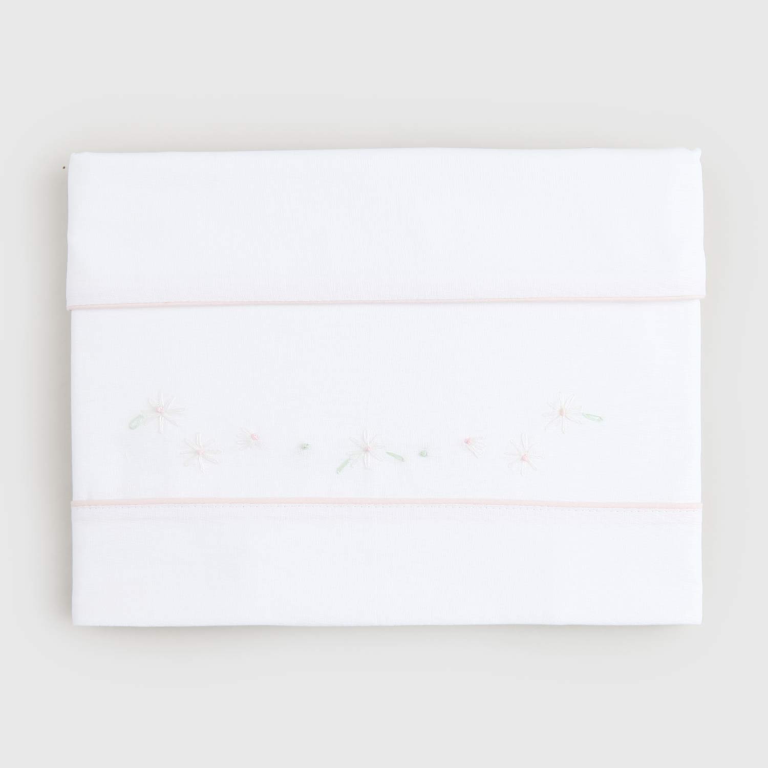 coordinato culla bianco con ricamo fiori - annameglio.com abbigliamento moda