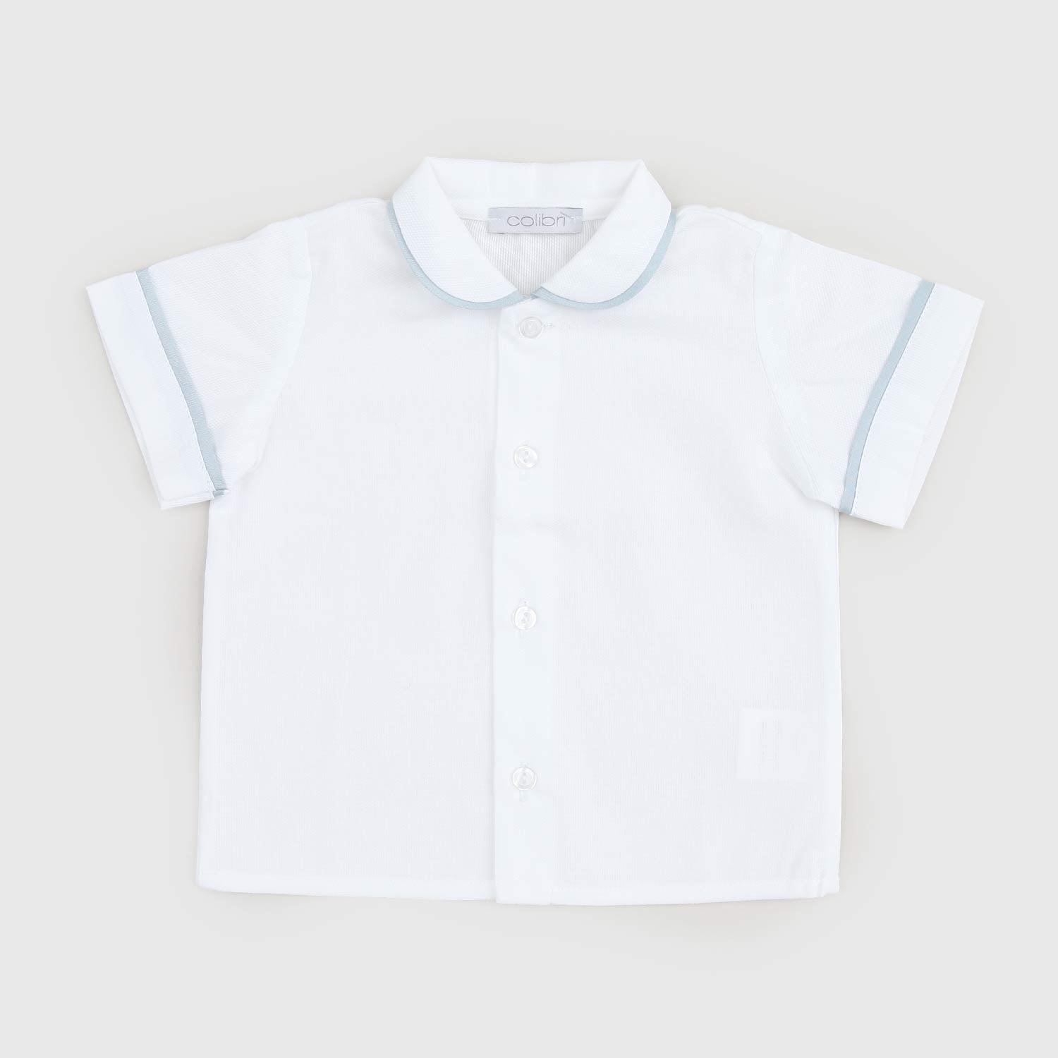 camicia bianca dettaglio celeste neonato - annameglio.com abbigliamento moda