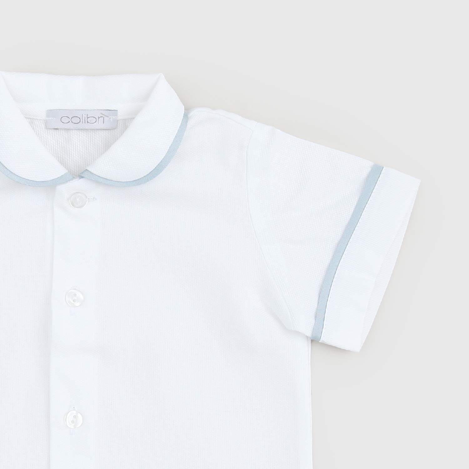 camicia bianca dettaglio celeste neonato - annameglio.com abbigliamento moda