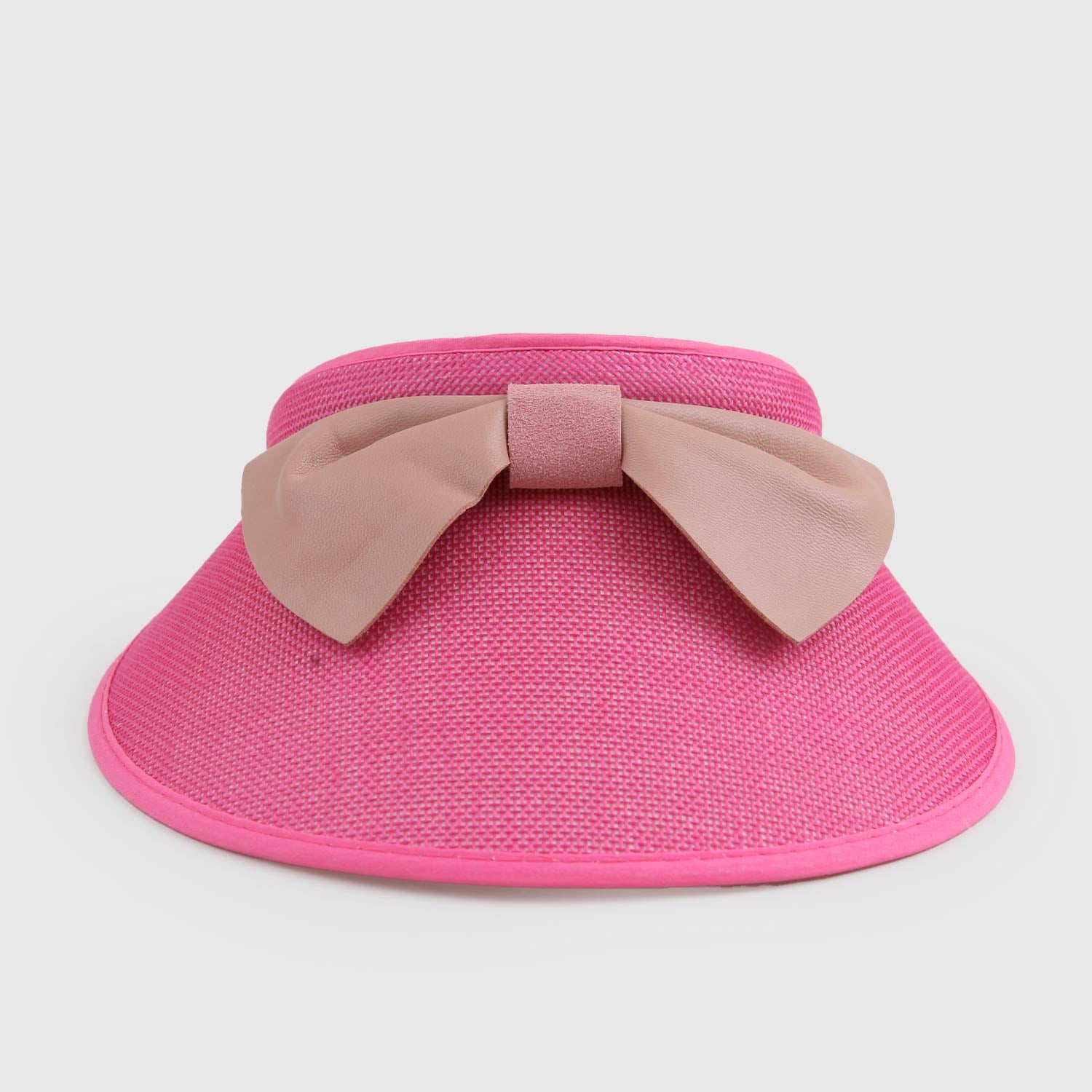 Visiera Rosa con fiocco in ecopelle - annameglio.com abbigliamento moda