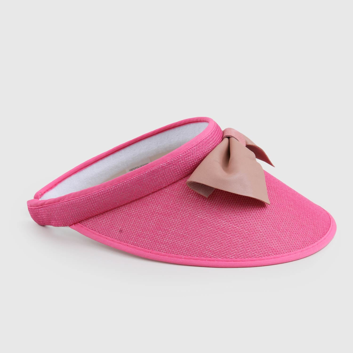 Visiera Rosa con fiocco in ecopelle - annameglio.com abbigliamento moda