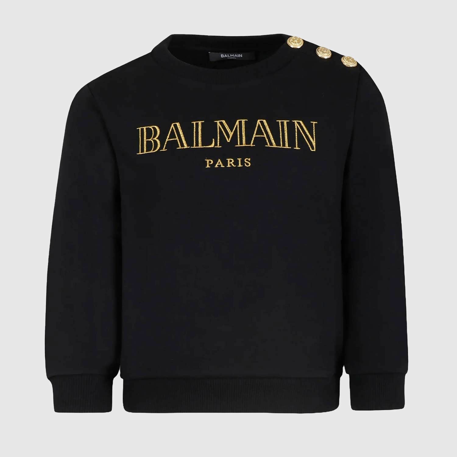 Felpa nera con logo d’oro e bottoni dorati - annameglio.com abbigliamento moda