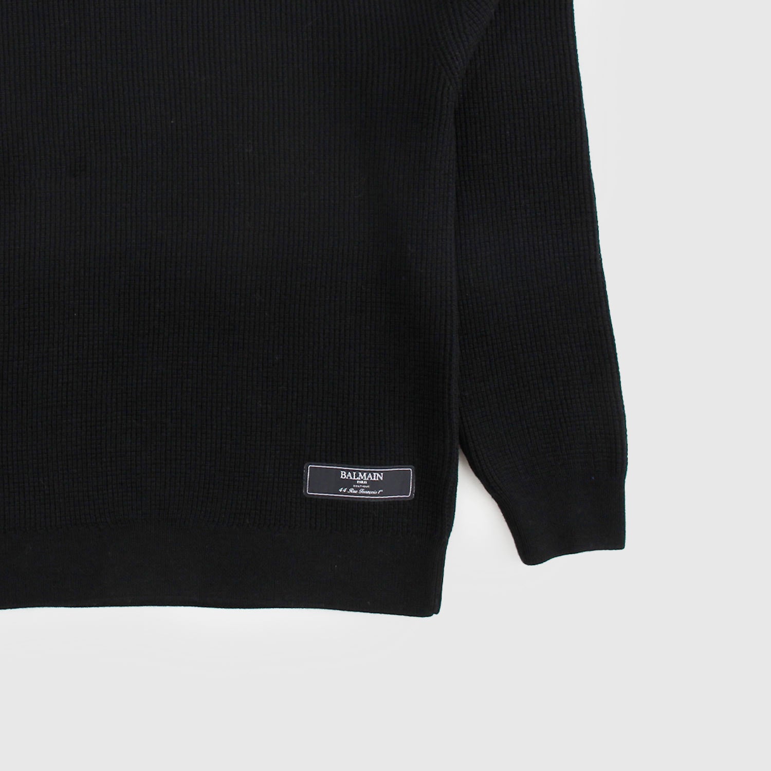 Maglia Nera a Collo Alto in Lana con Logo - annameglio.com abbigliamento moda