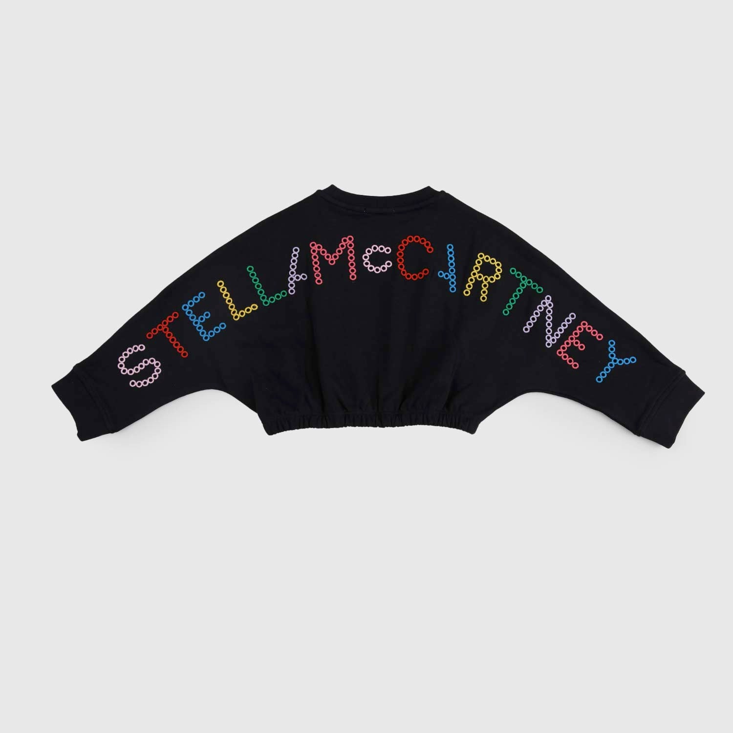Felpa cropped nera lettering multicolore - annameglio.com abbigliamento moda