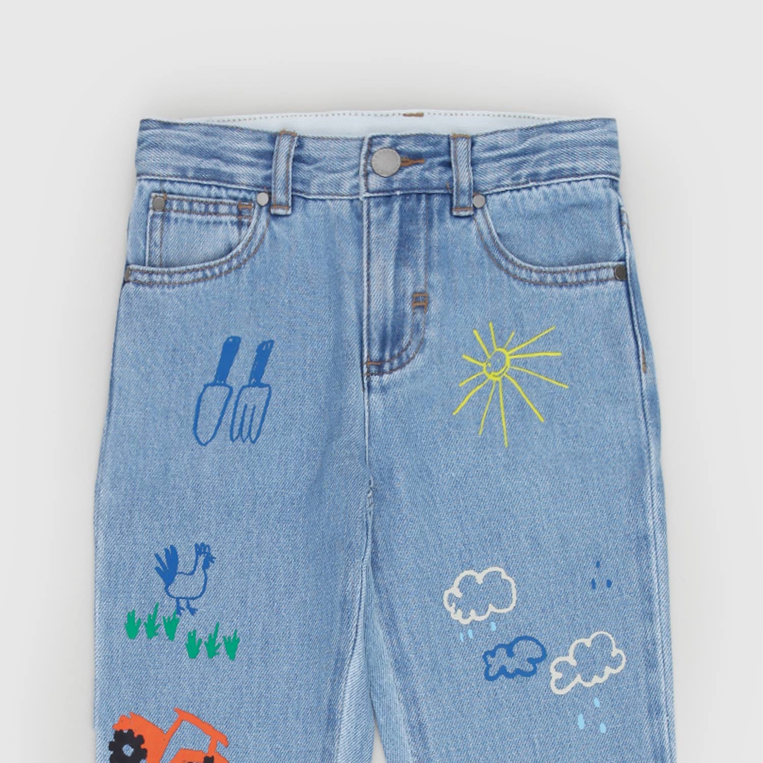 Jeans in Denim con Stampa Fattoria - annameglio.com abbigliamento moda