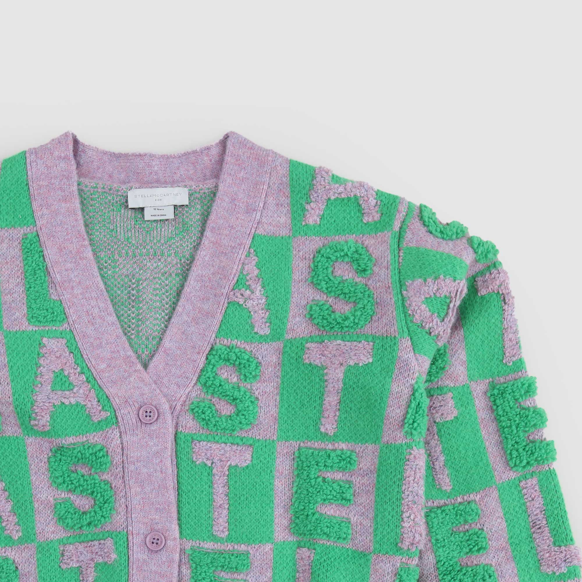 Cardigan Verde e Rosa con Logo All-Over - annameglio.com abbigliamento moda