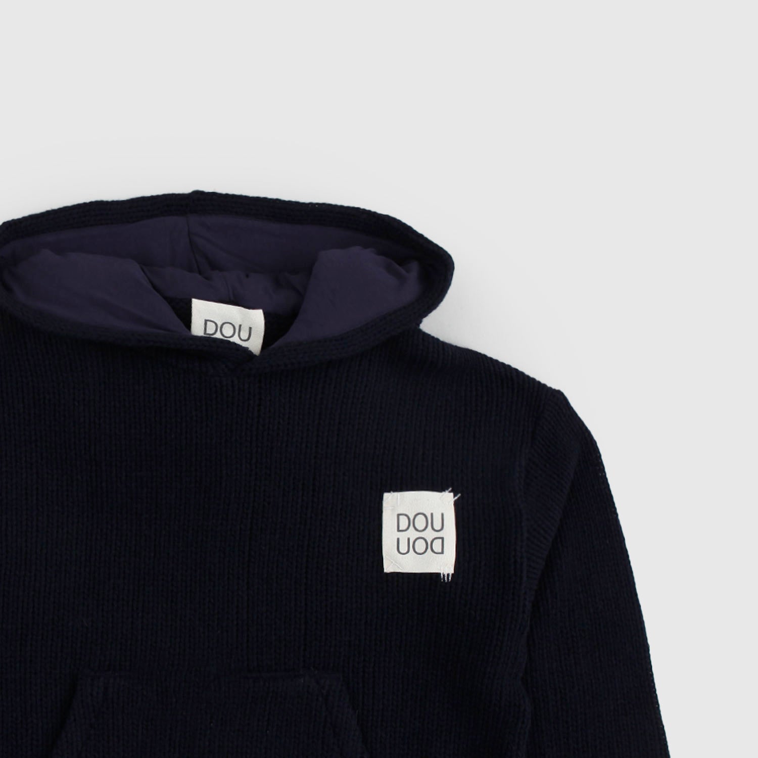 Maglione Blu scuro con cappuccio modello felpa - annameglio.com abbigliamento moda