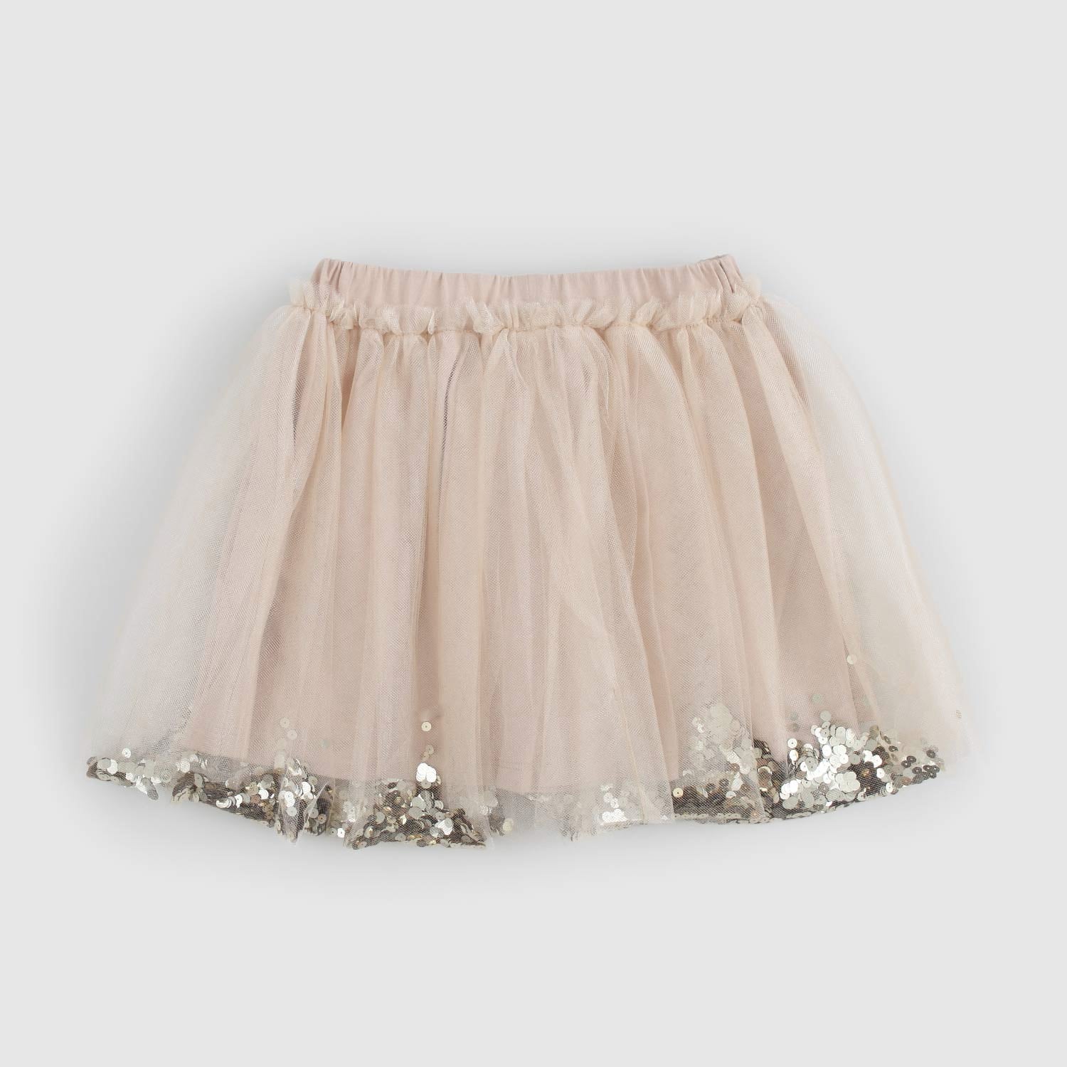 Gonna corta Giovanna Sabbia con tulle e paillettes - annameglio.com abbigliamento moda