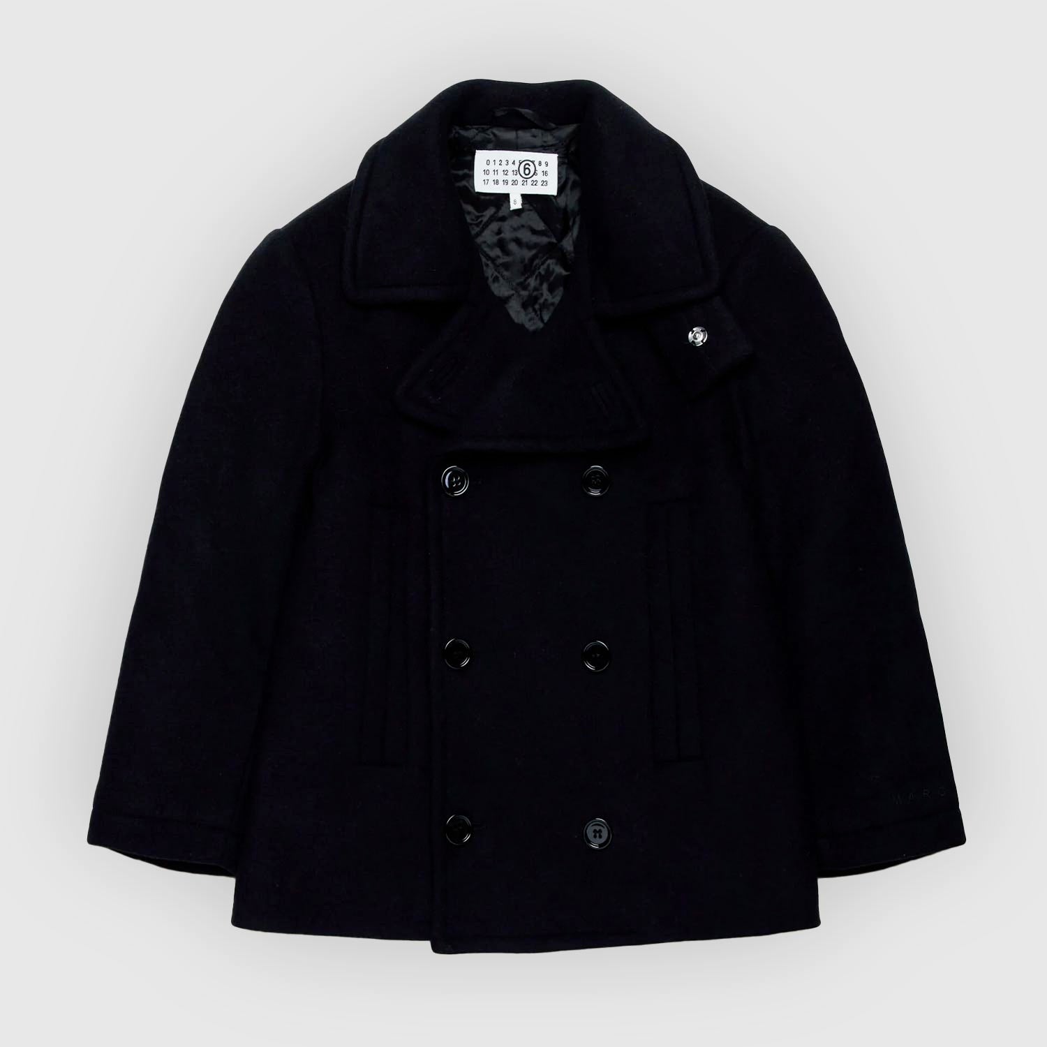 Cappotto doppiopetto nero in panno - annameglio.com abbigliamento moda