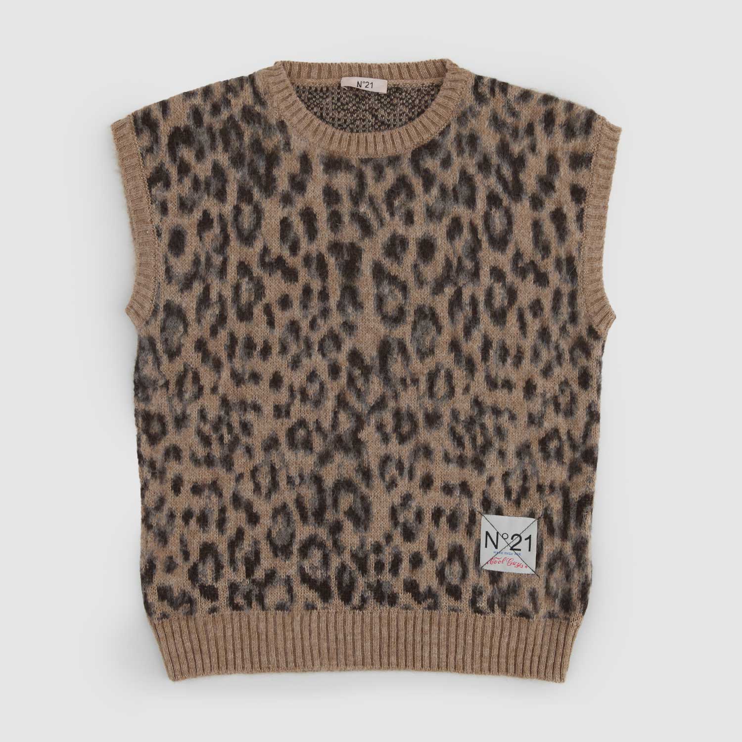 Gilet leopardato in maglia misto lana - annameglio.com abbigliamento moda