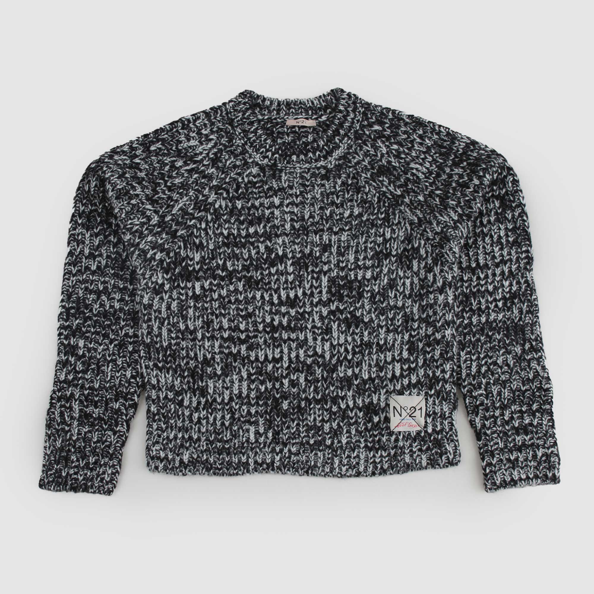 Maglione Bianco e Nero a Coste N° 21 - annameglio.com abbigliamento moda