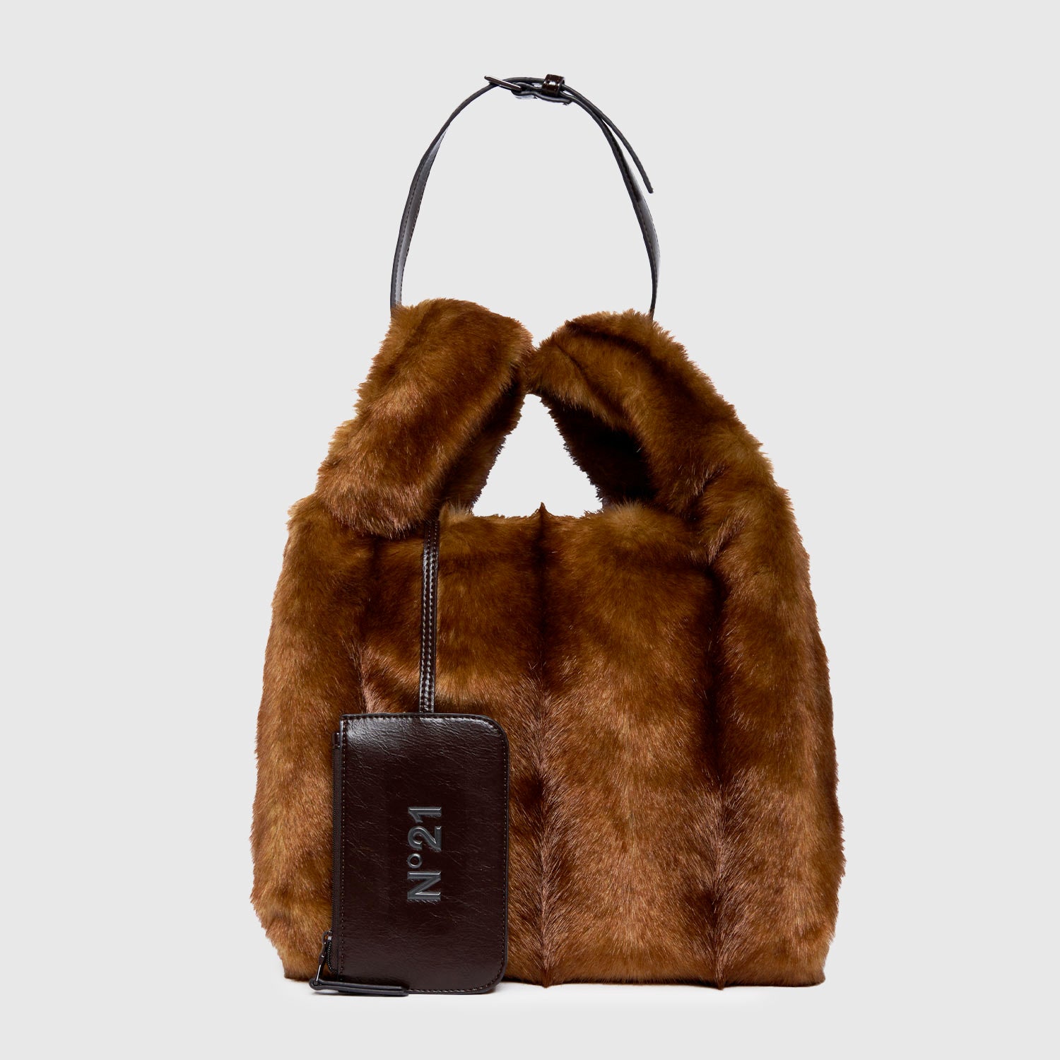 Borsa marrone con manici in pelo N° 21 - annameglio.com abbigliamento moda
