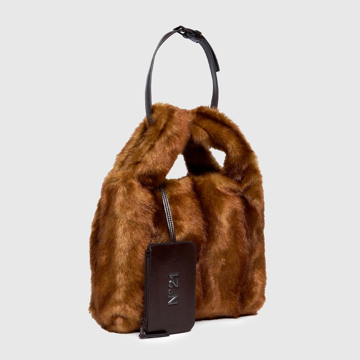 Borsa marrone con manici in pelo N° 21 - annameglio.com abbigliamento moda