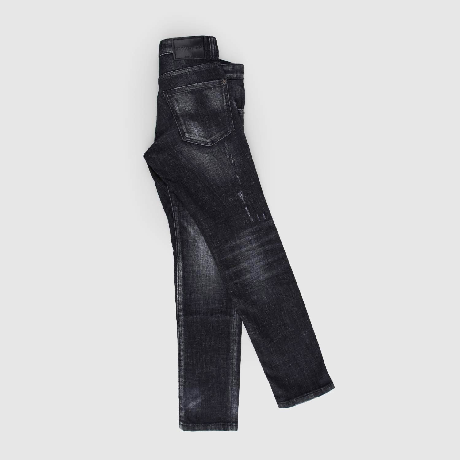 Jeans Denim 5 tasche nero con usure cotone stretch - annameglio.com abbigliamento moda