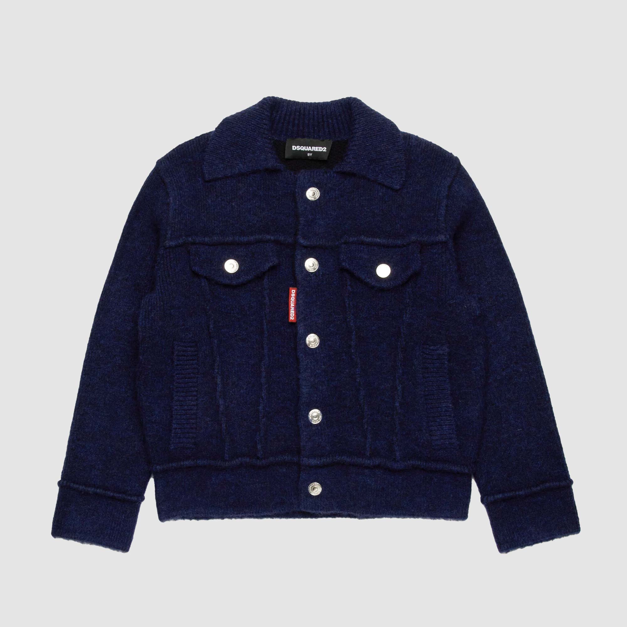 Giacca in maglia blu firmata DSQUARED2 - annameglio.com abbigliamento moda