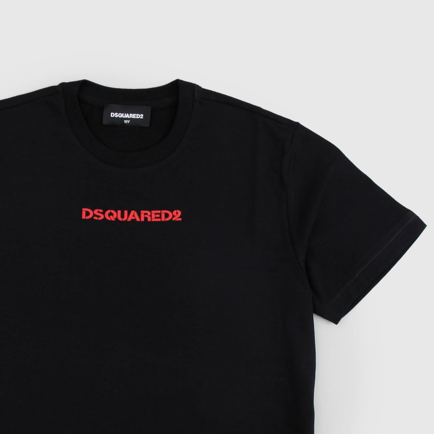 T-shirt nera con logo rosso - DSQUARED2 - annameglio.com abbigliamento moda