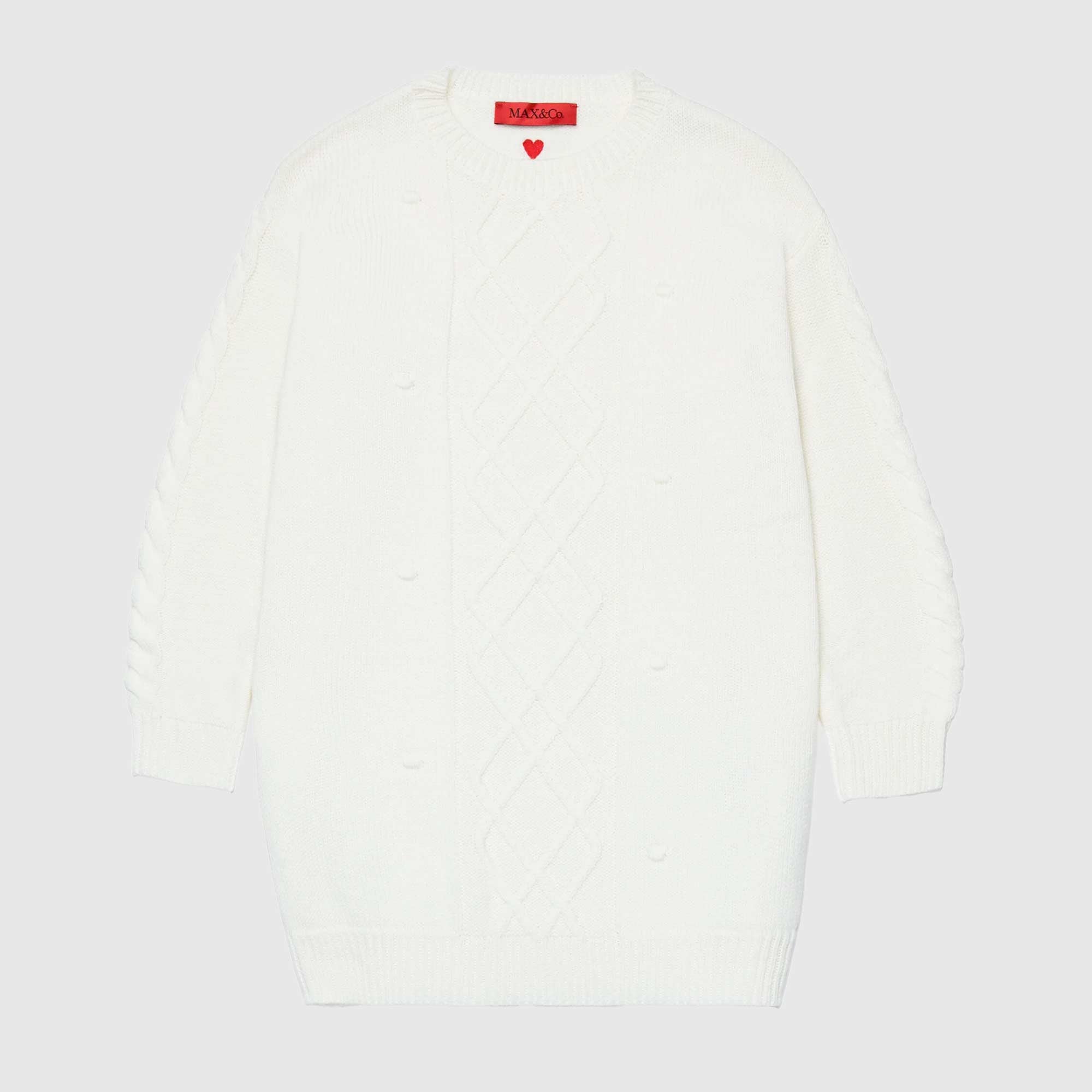 Abito panna in lana con lavorazione a rombi - annameglio.com abbigliamento moda