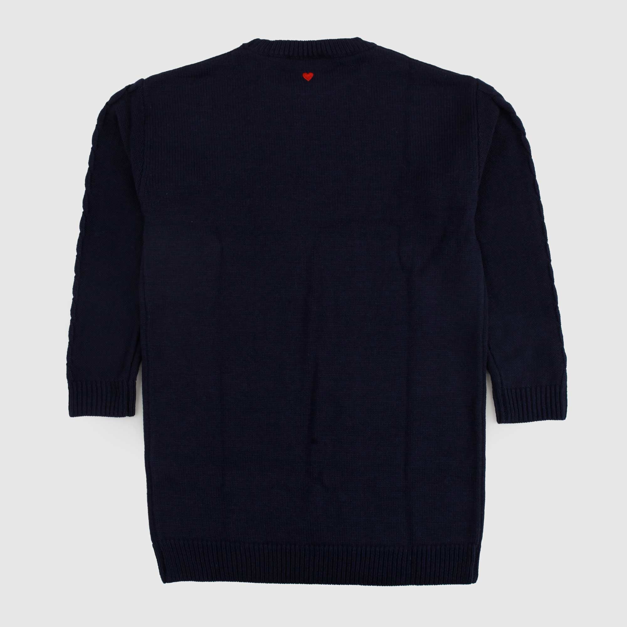 Abito blu in lana con lavorazione a rombi - annameglio.com abbigliamento moda