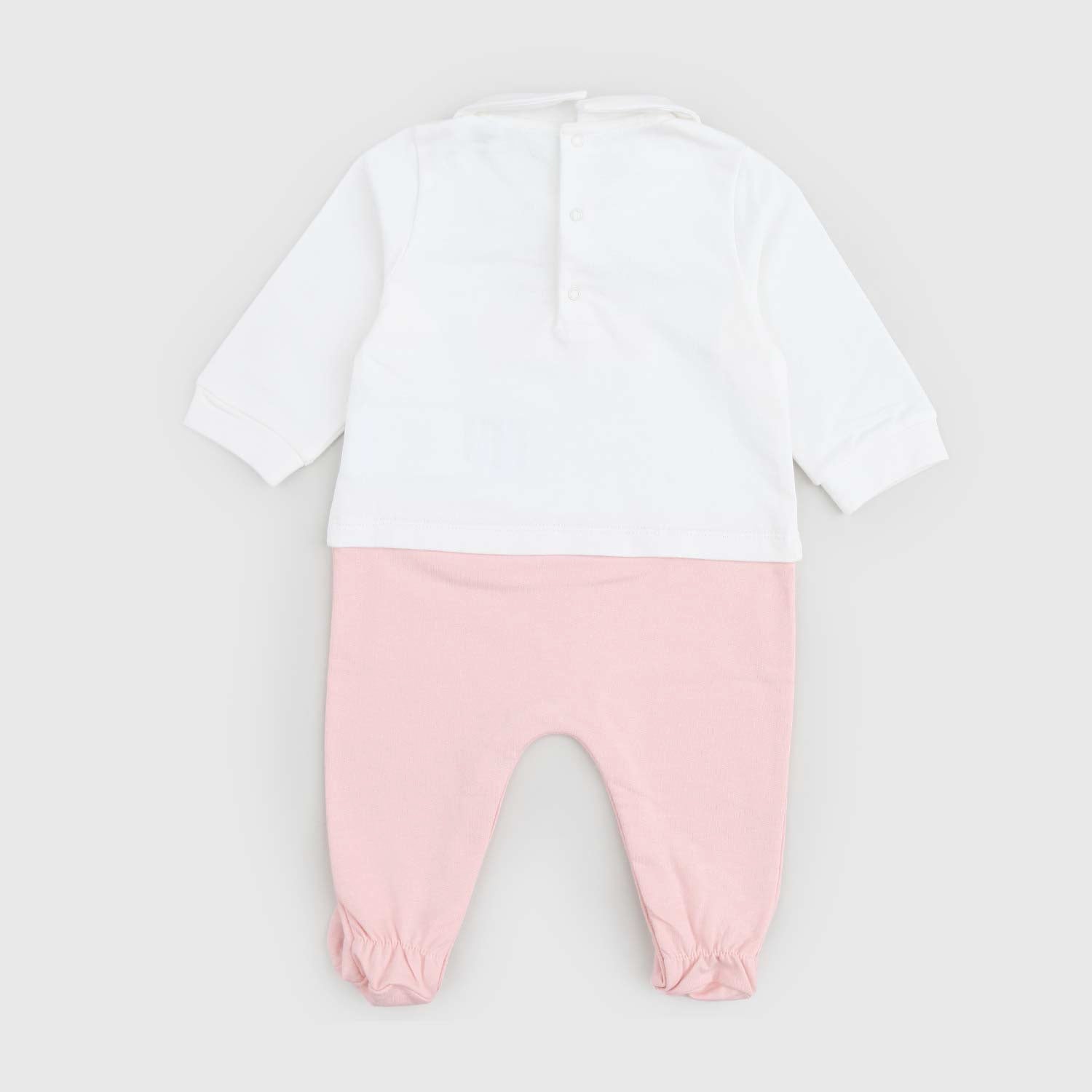 Tutina bianca e rosa con colletto e Stampa Teddy - annameglio.com abbigliamento moda