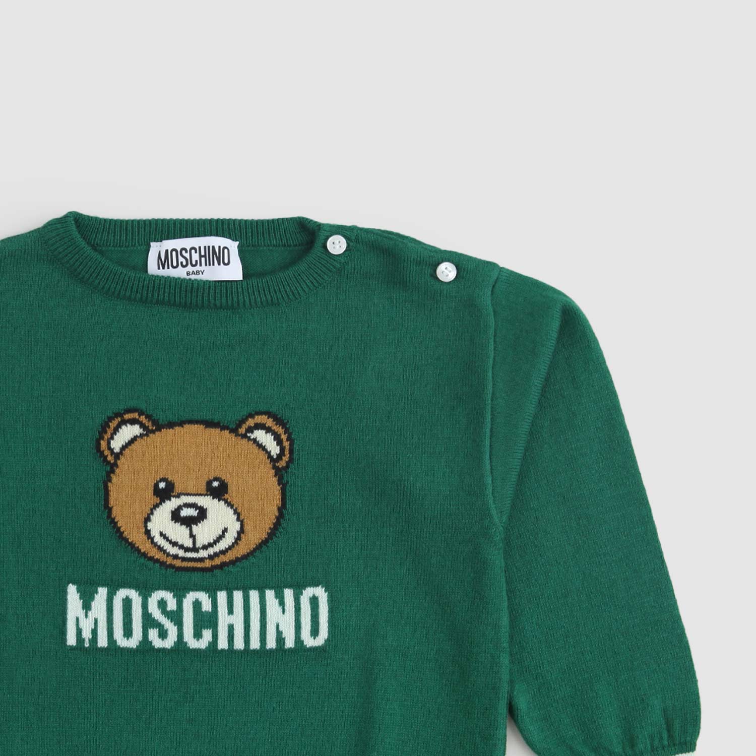 Maglione verde con stampa Teddy - annameglio.com abbigliamento moda