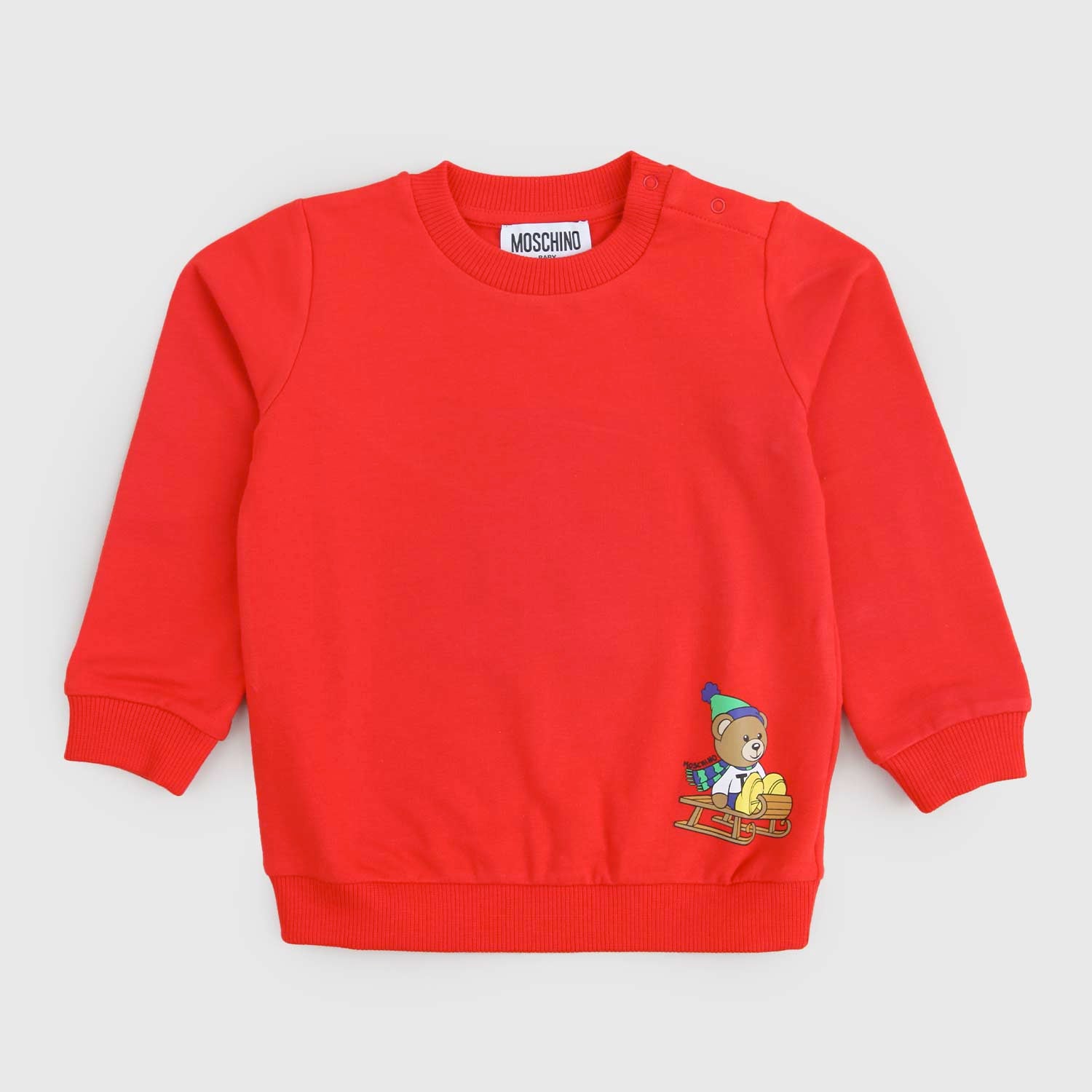 Felpa neonato rossa stampa teddy - annameglio.com abbigliamento moda