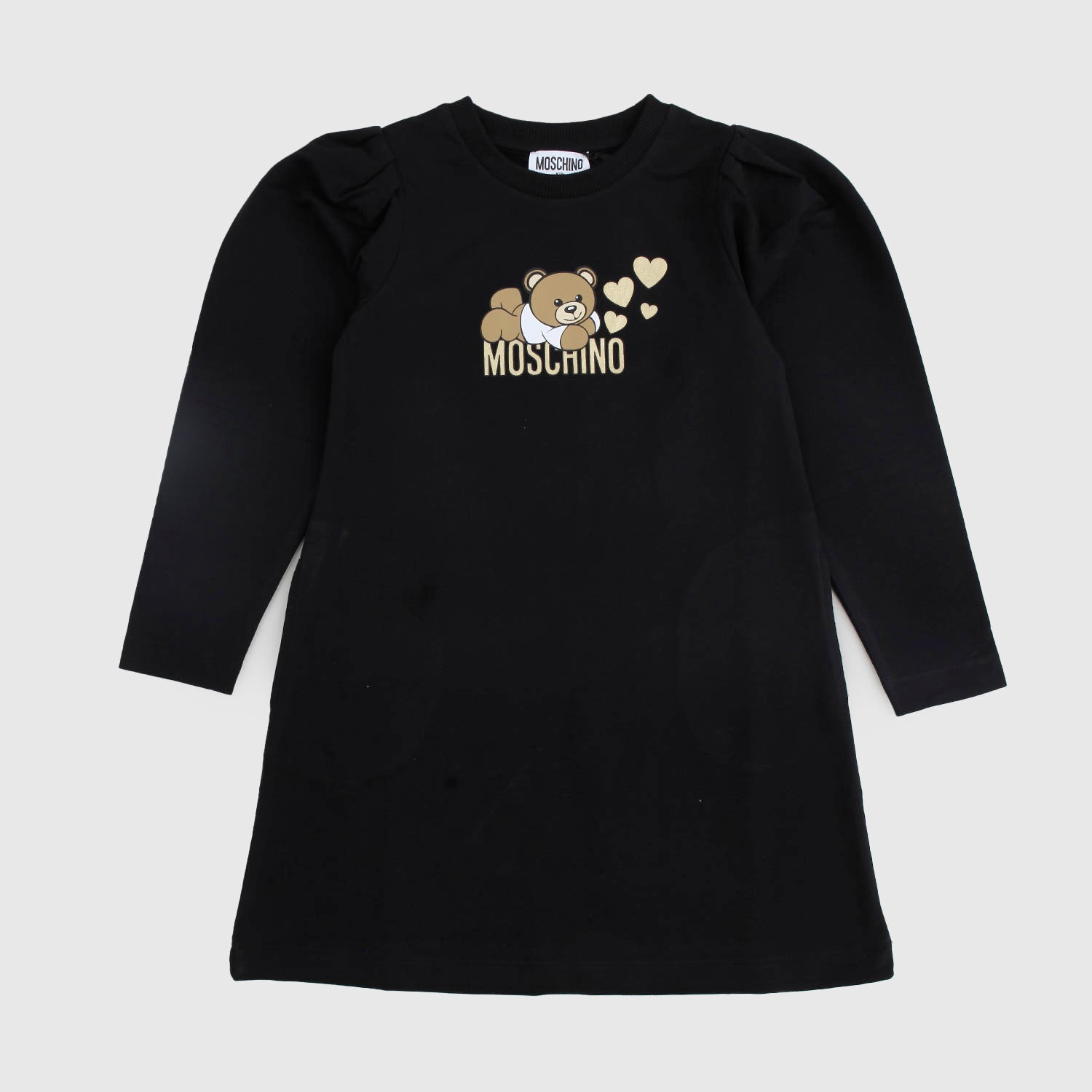 Abito nero con stampa Teddy e cuori oro - annameglio.com abbigliamento moda