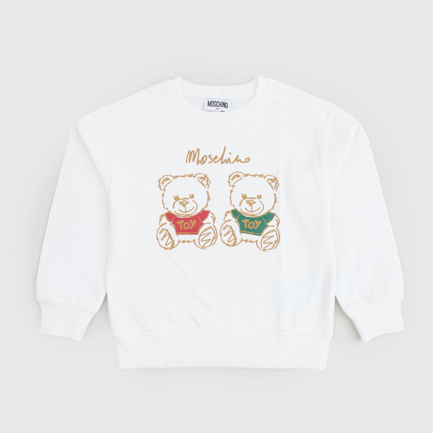 Felpa bianca neonato con Teddy tricolore - annameglio.com abbigliamento moda