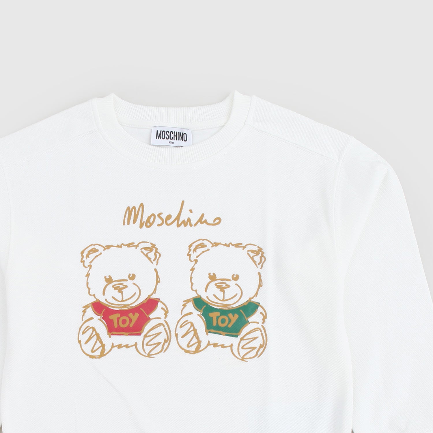 Felpa bianca neonato con Teddy tricolore - annameglio.com abbigliamento moda