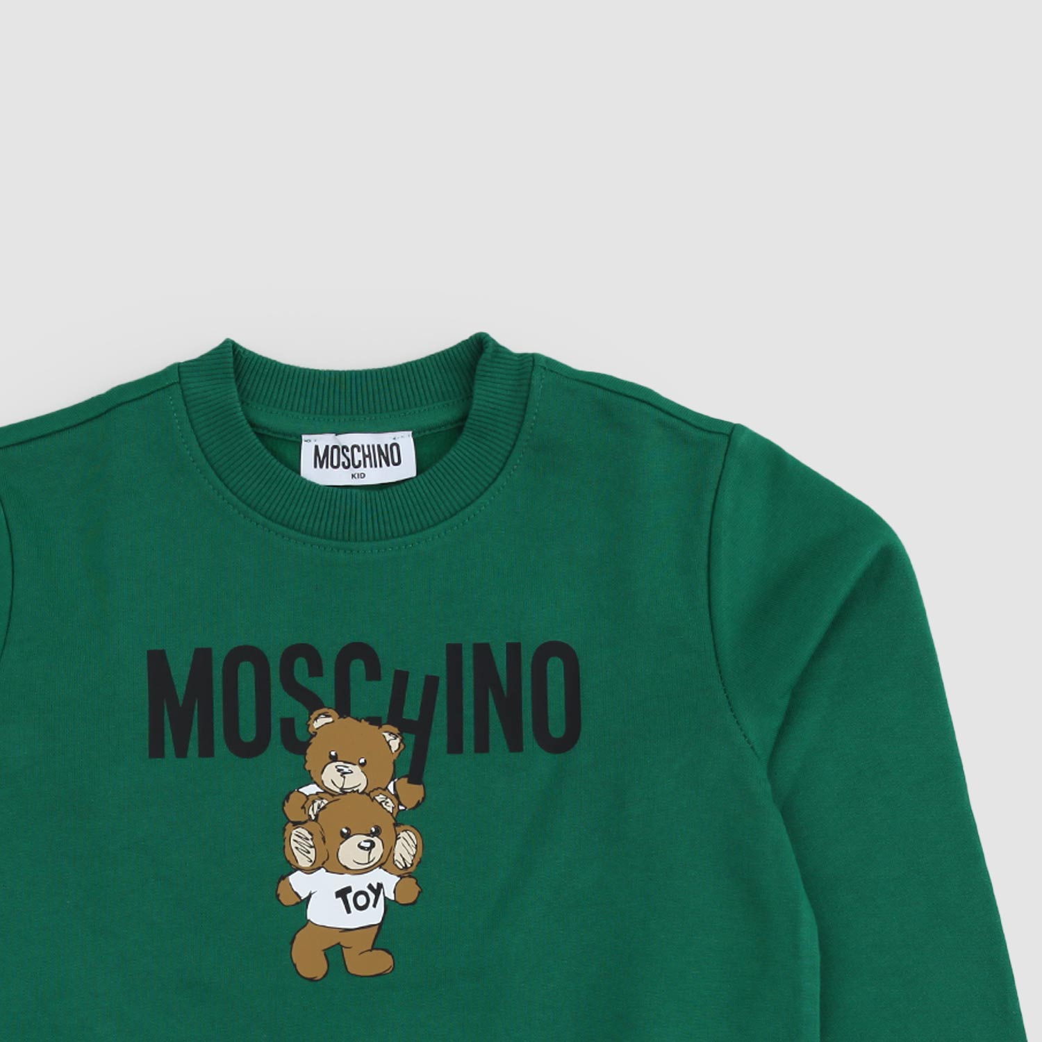 Felpa verde con doppia stampa teddy - annameglio.com abbigliamento moda