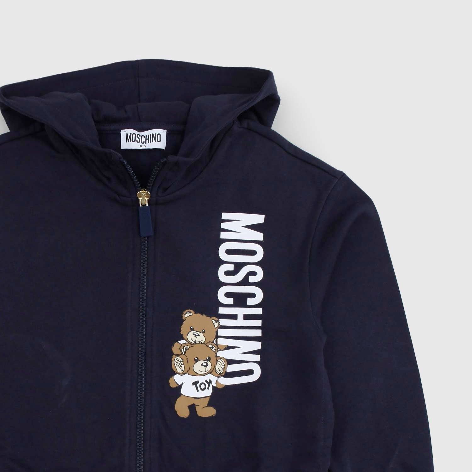 Felpa blu con doppio Teddy stampato - annameglio.com abbigliamento moda