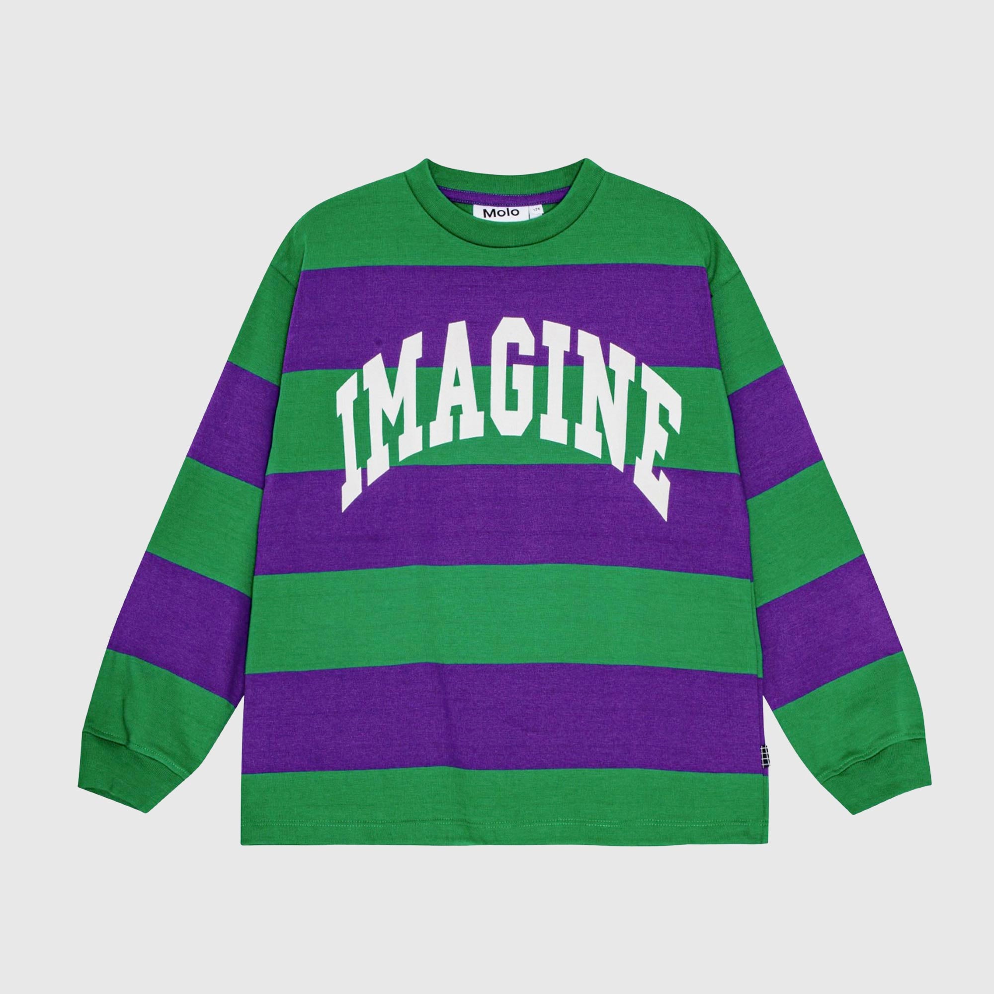 Felpa Ron girocollo a righe verdi e viola - annameglio.com abbigliamento moda