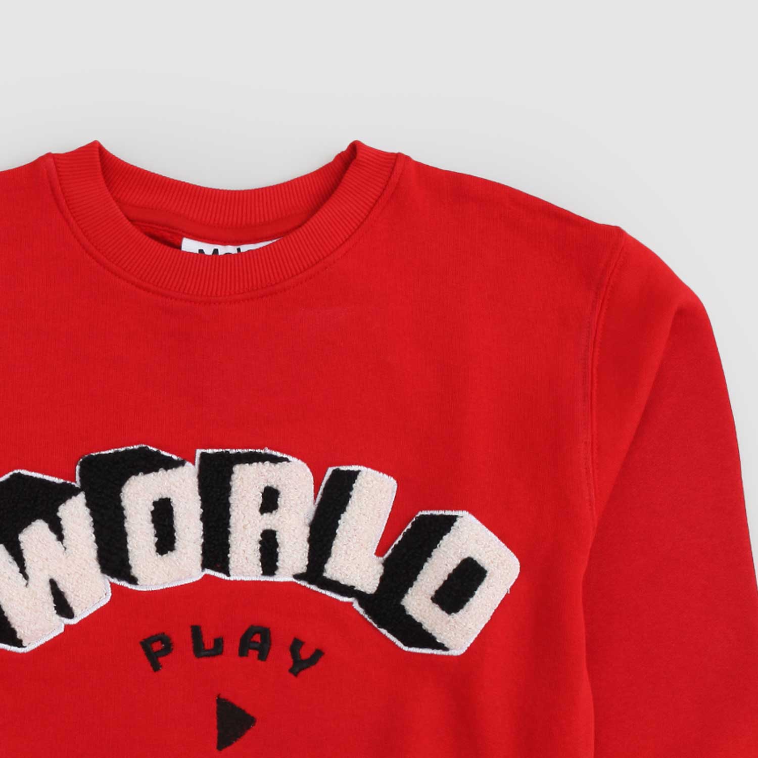 Felpa rossa in cotone con scritta ricamata - annameglio.com abbigliamento moda