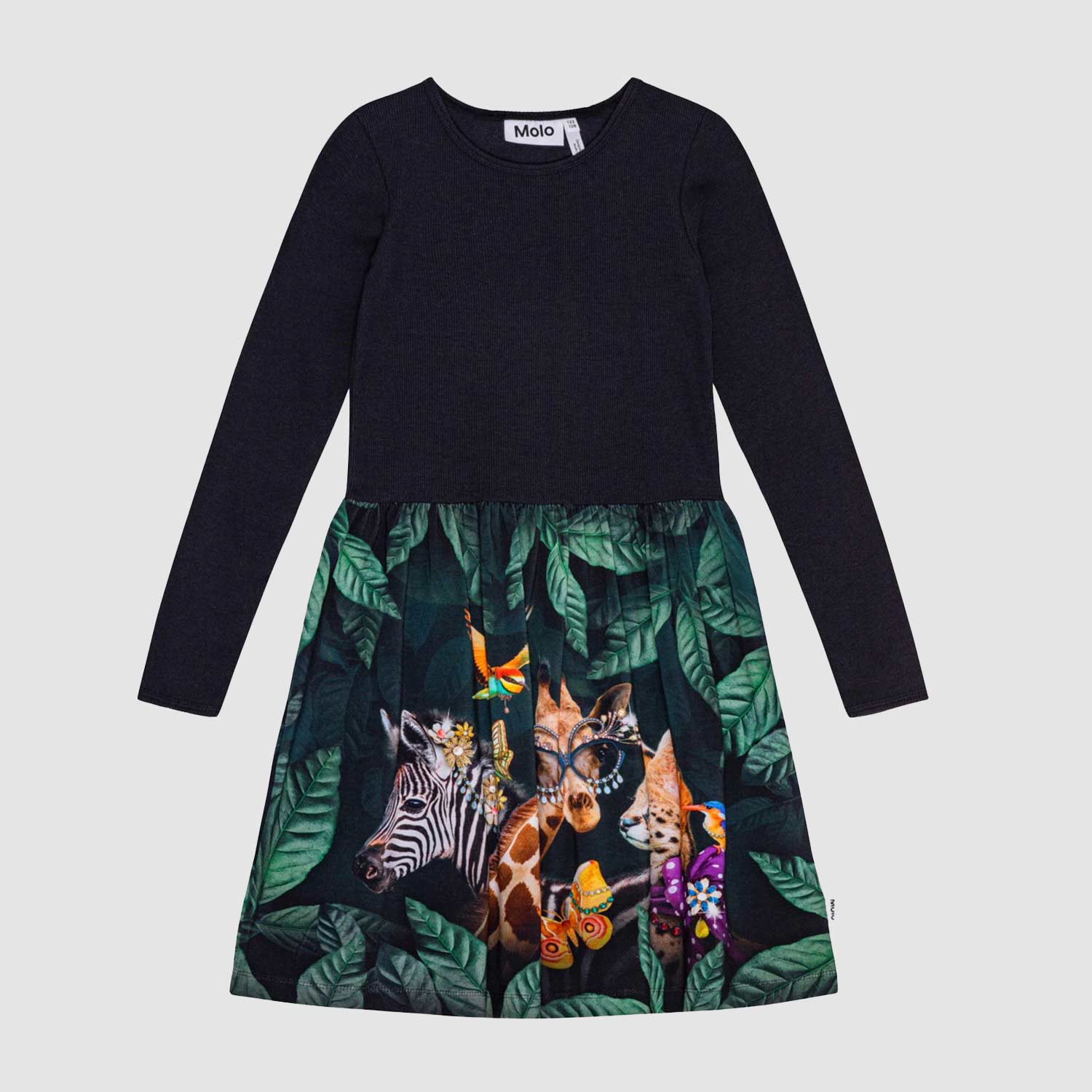 Abito Credence nero a maniche lunghe con stampa - annameglio.com abbigliamento moda