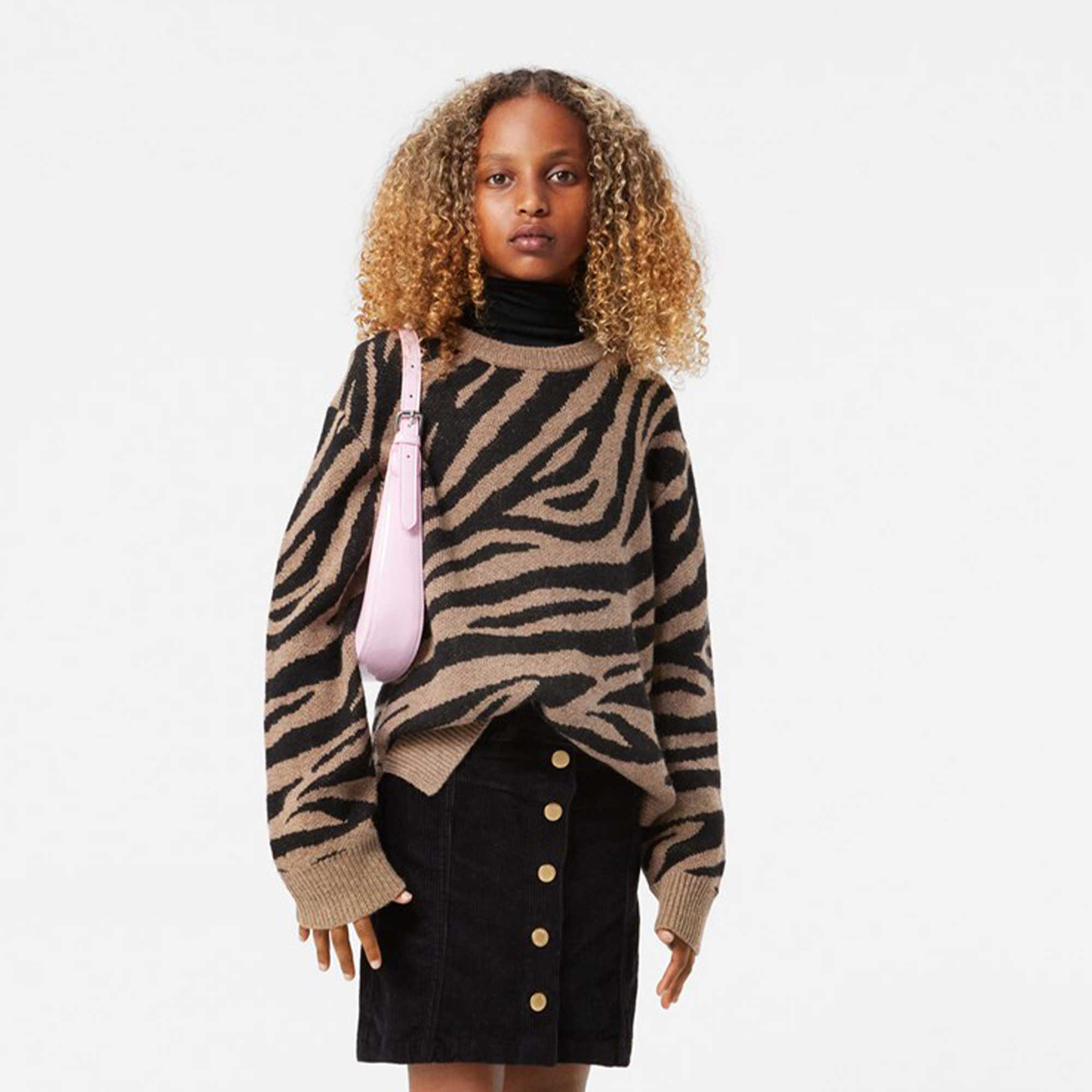 Pullover Gerda Zebrato nero e marrone - annameglio.com abbigliamento moda