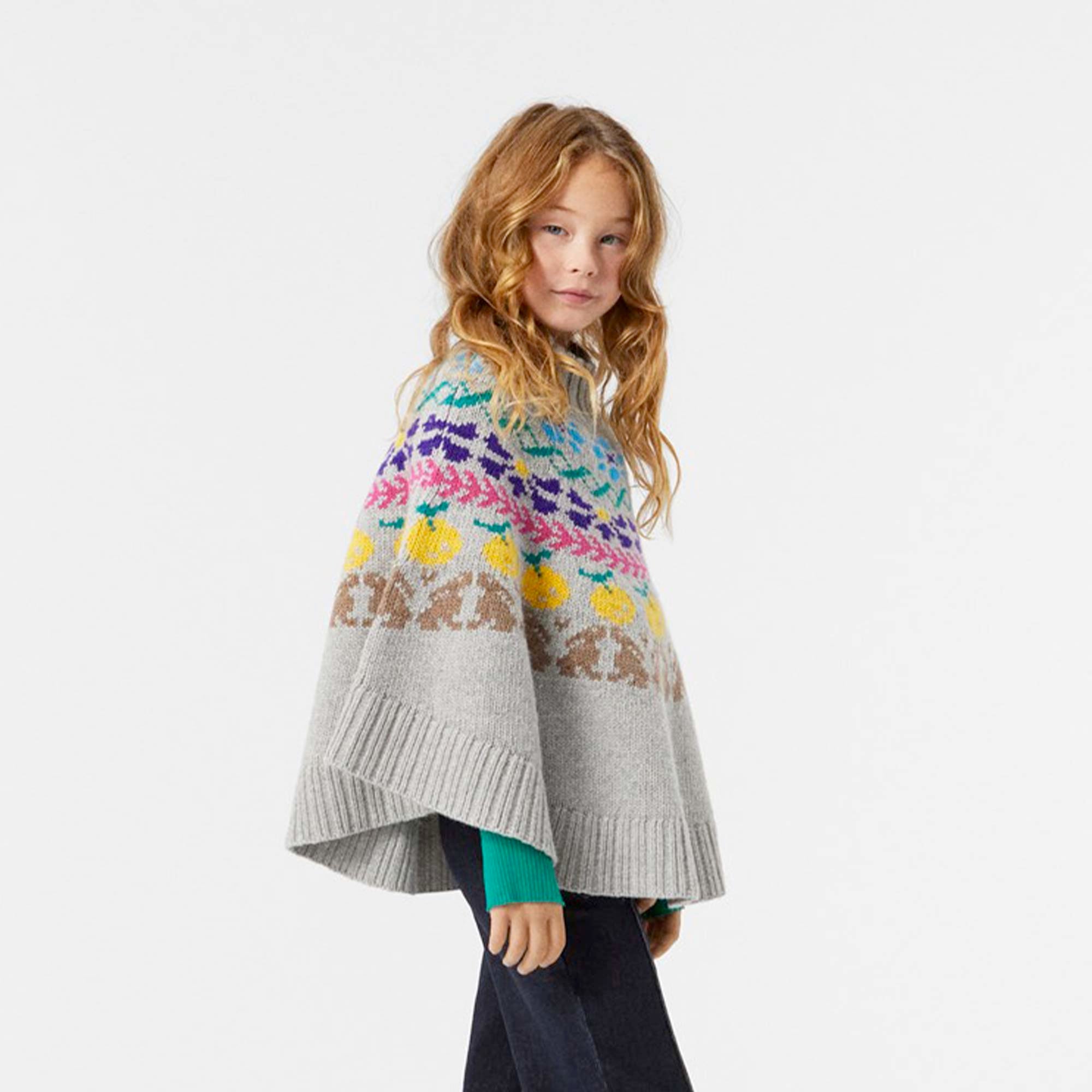 Poncho Grigio Maslina tema nordico - annameglio.com abbigliamento moda
