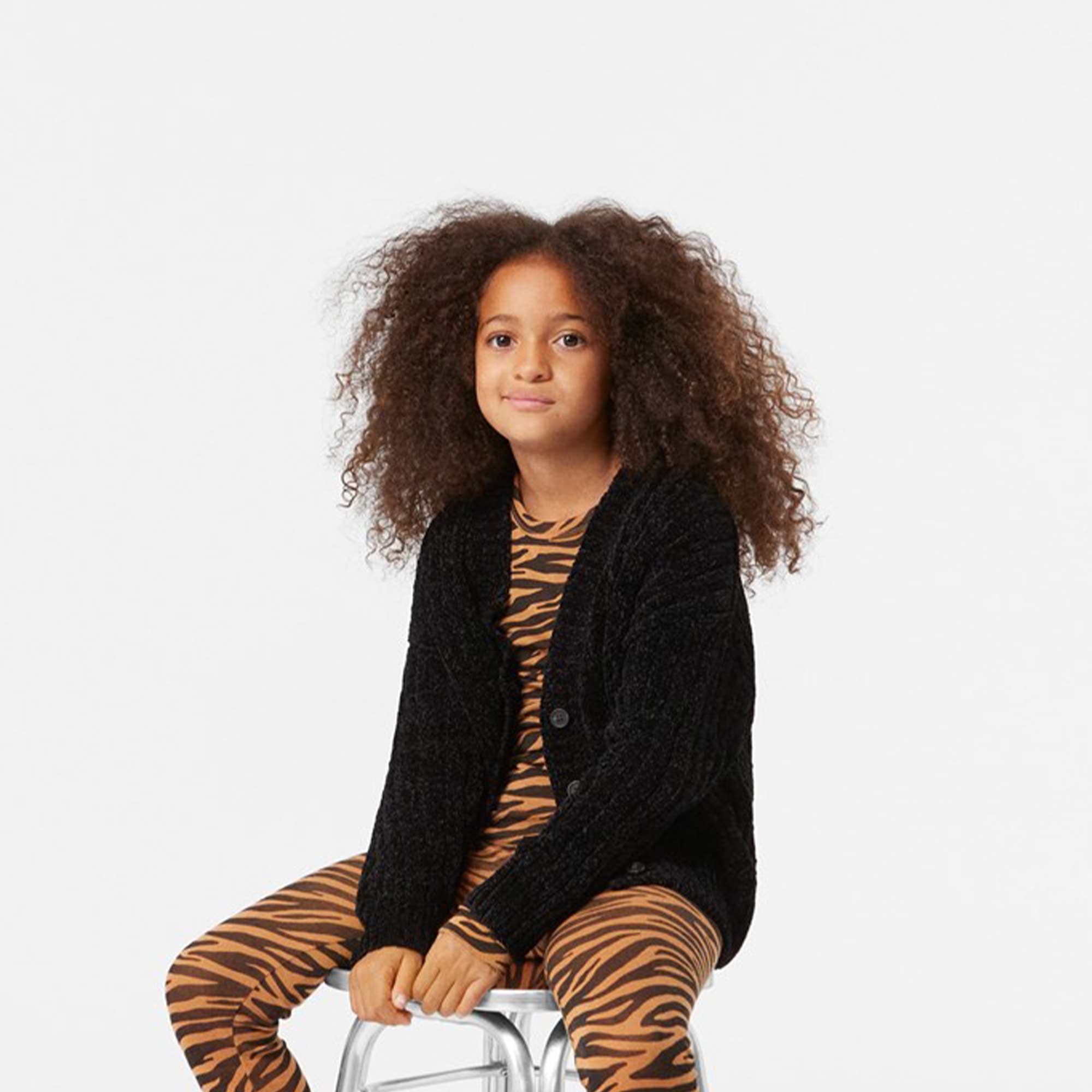 Cardigan Gianna nero melange scollo a V - annameglio.com abbigliamento moda