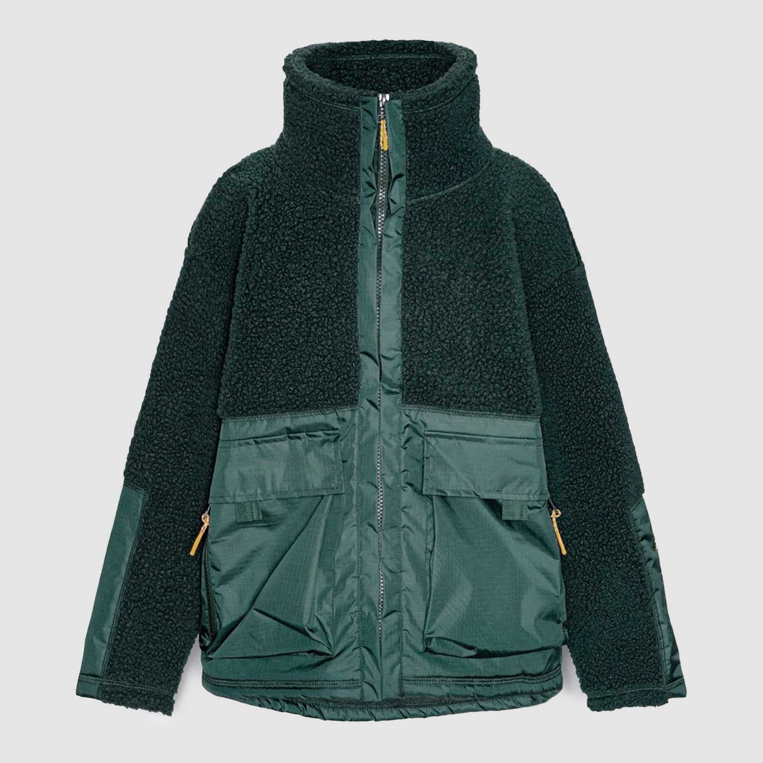 Giacca Utha Unisex Pile Verde pino con collo alto - annameglio.com abbigliamento moda