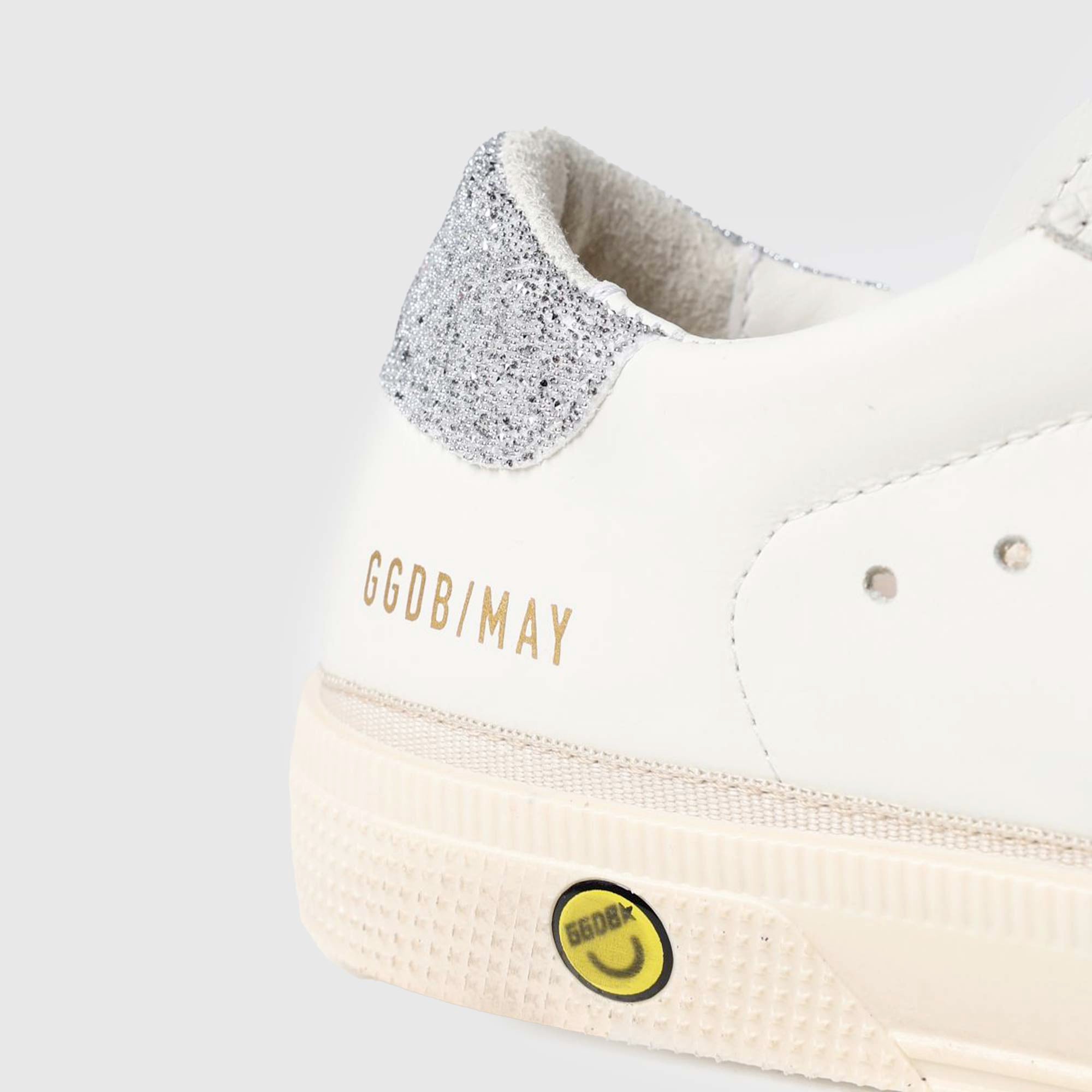 Sneaker May Bianca e Argento Con Swarovsky Bambina - annameglio.com abbigliamento moda