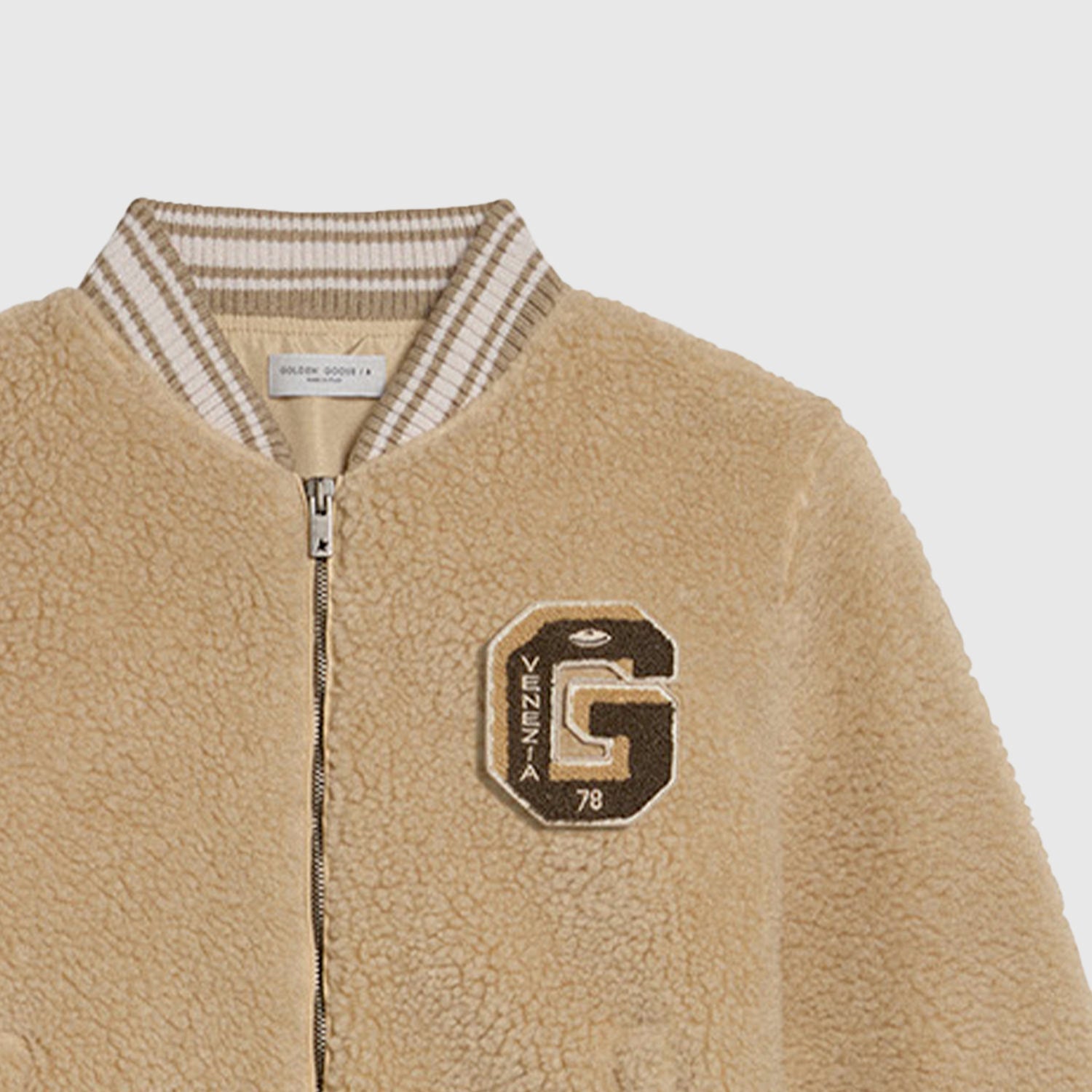 Giacca bomber unisex in pile beige - annameglio.com abbigliamento moda