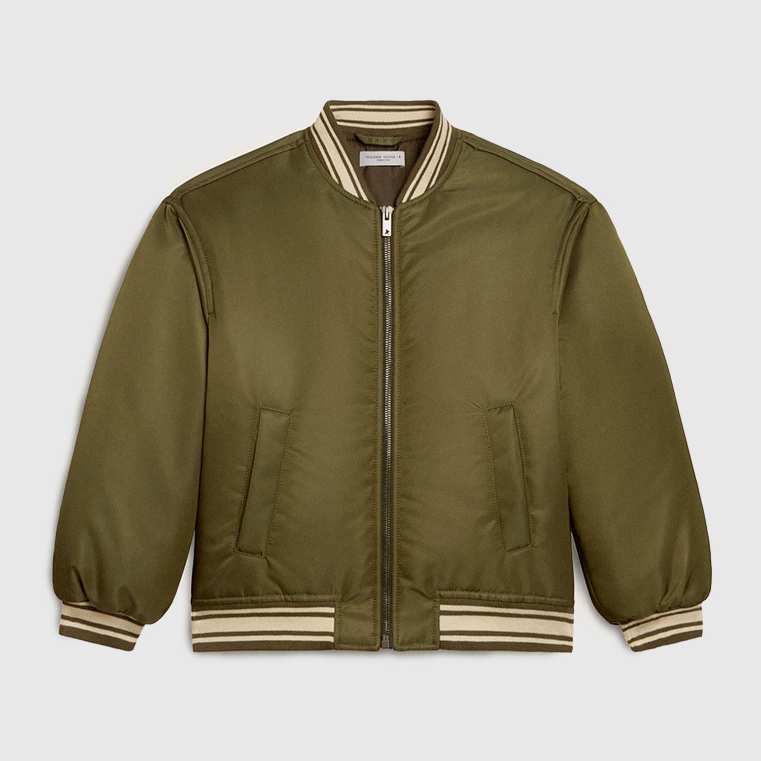 Giacca bomber unisex in nylon verde militare - annameglio.com abbigliamento moda