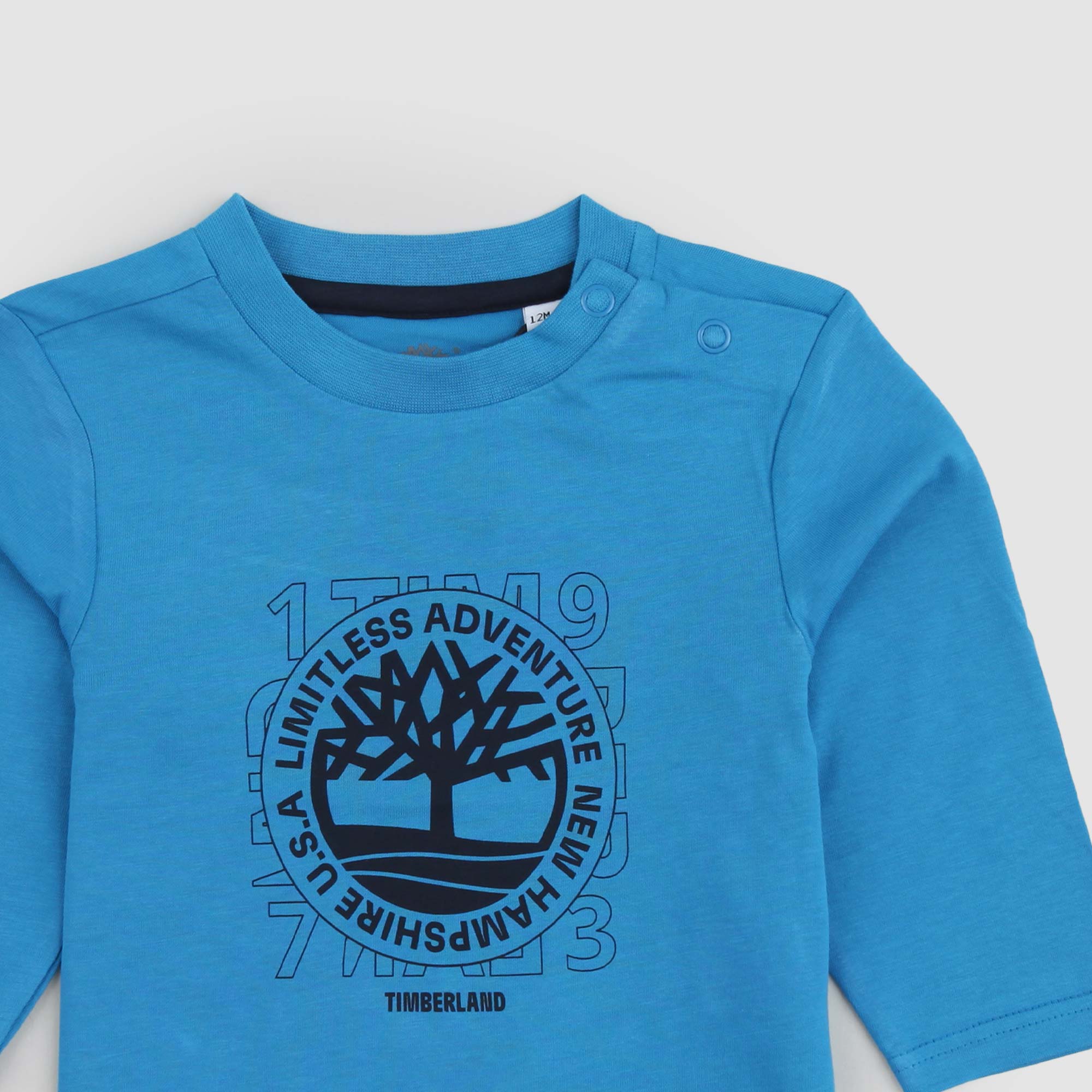 T-Shirt a maniche lunghe azzurra Con Stampa logo - annameglio.com abbigliamento moda