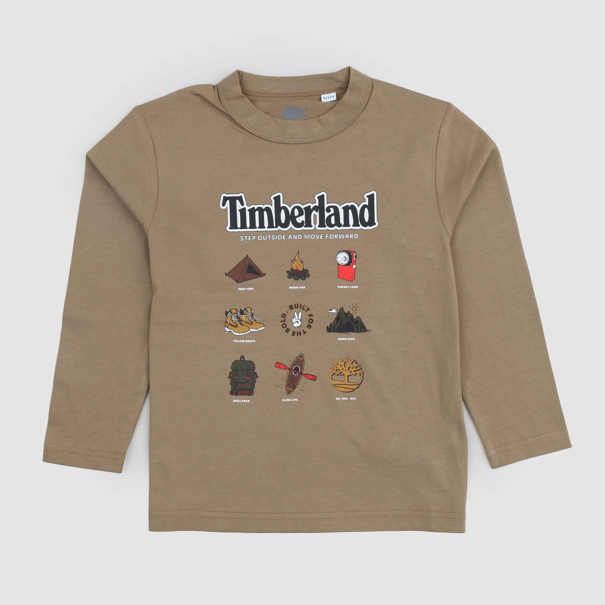 T-Shirt A Maniche Lunghe beige con stampa - annameglio.com abbigliamento moda