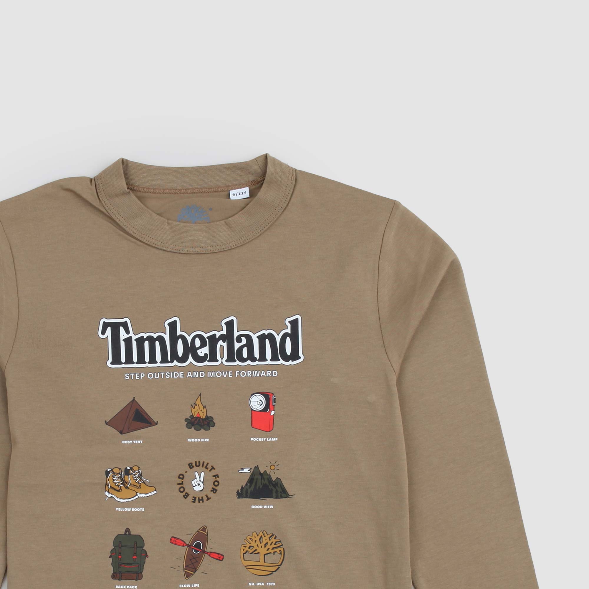 T-Shirt A Maniche Lunghe beige con stampa - annameglio.com abbigliamento moda