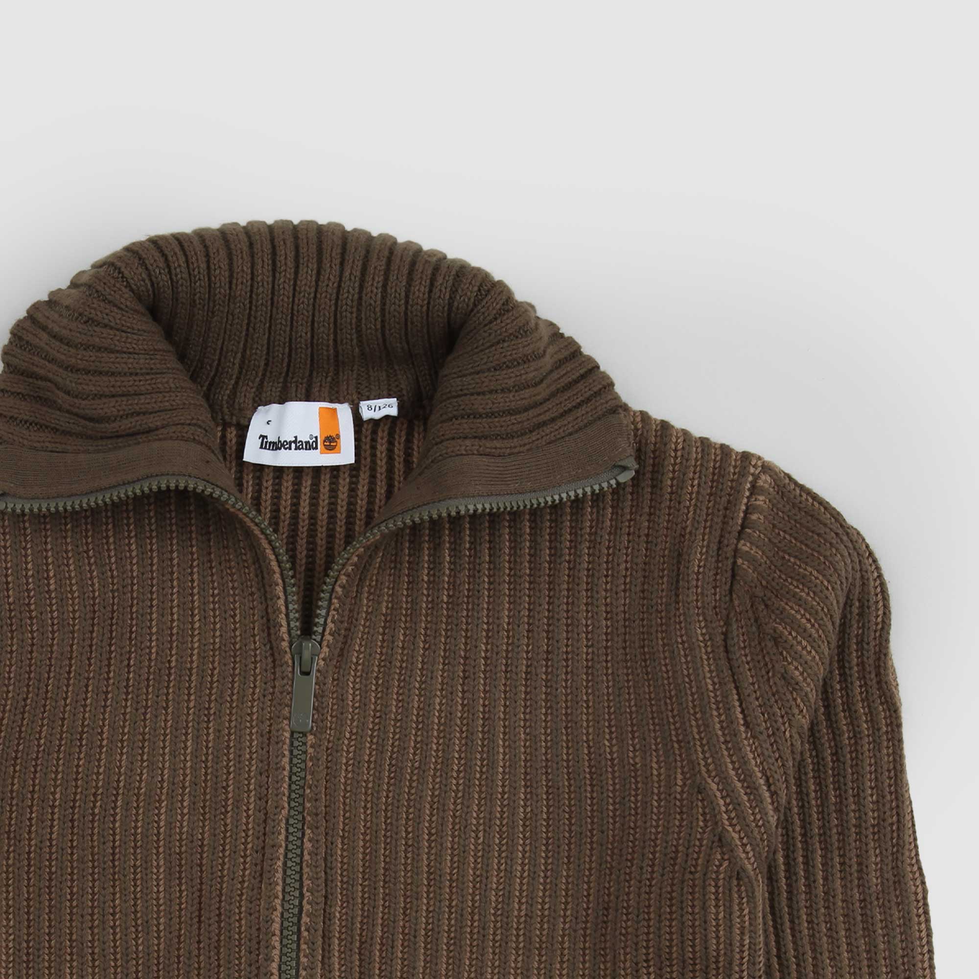 Cardigan Kaki Con Zip A Collo Alto A Coste Inglesi - annameglio.com abbigliamento moda