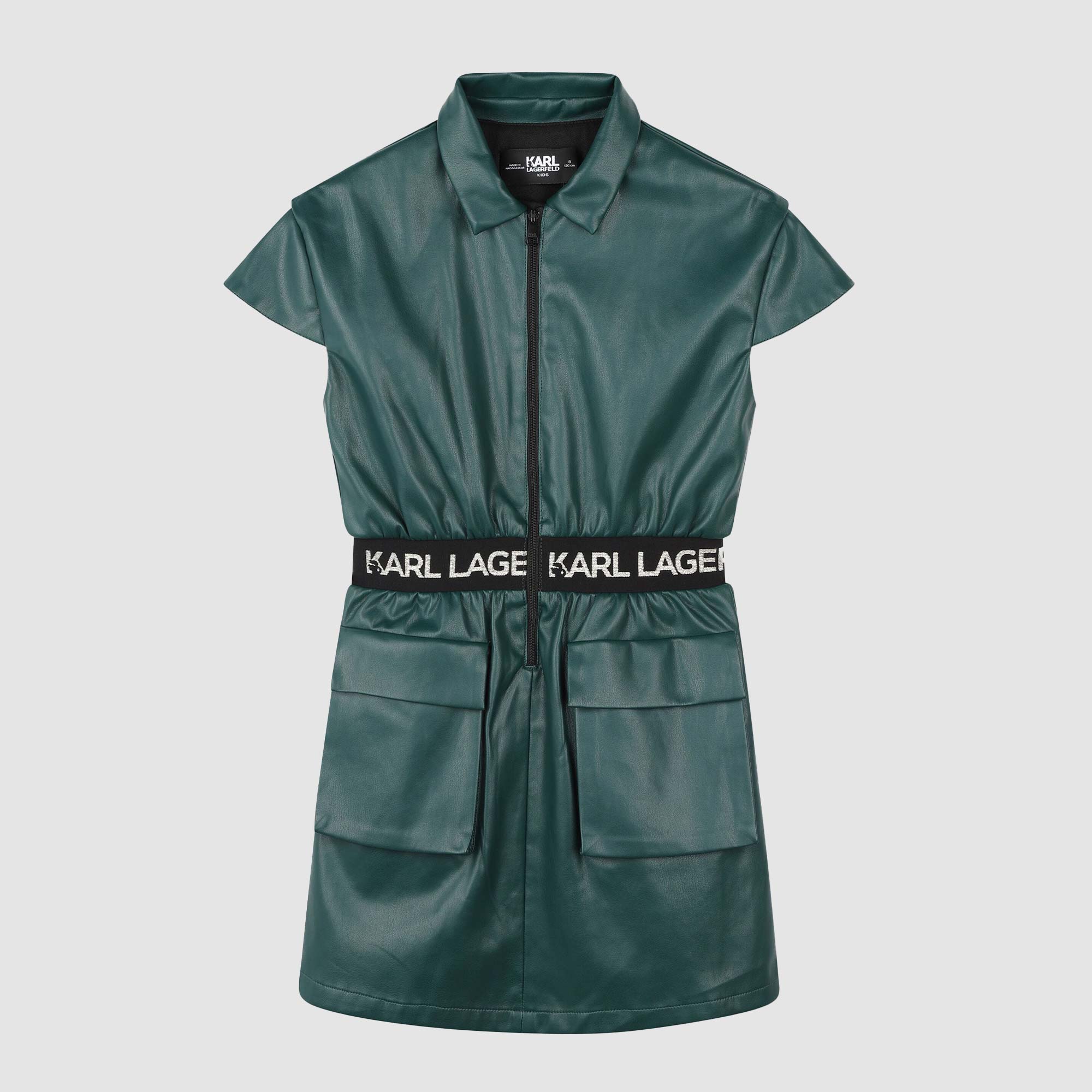 Abito in ecopelle verde con zip - annameglio.com abbigliamento moda