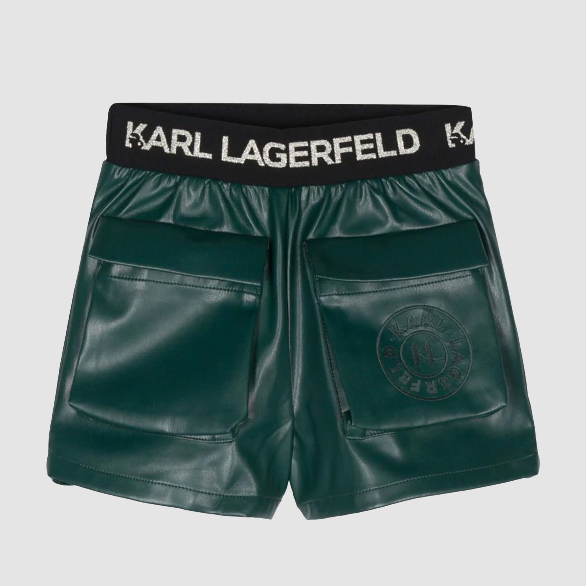 Shorts in ecopelle verdi con tasche - annameglio.com abbigliamento moda