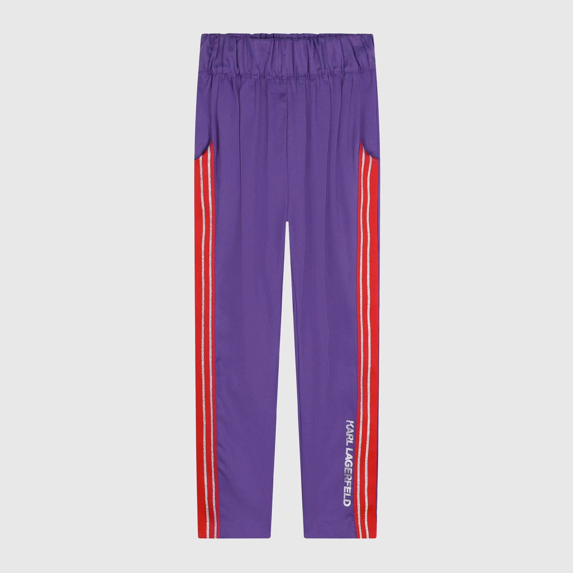 Pantaloni jogger viola con bande laterali - annameglio.com abbigliamento moda