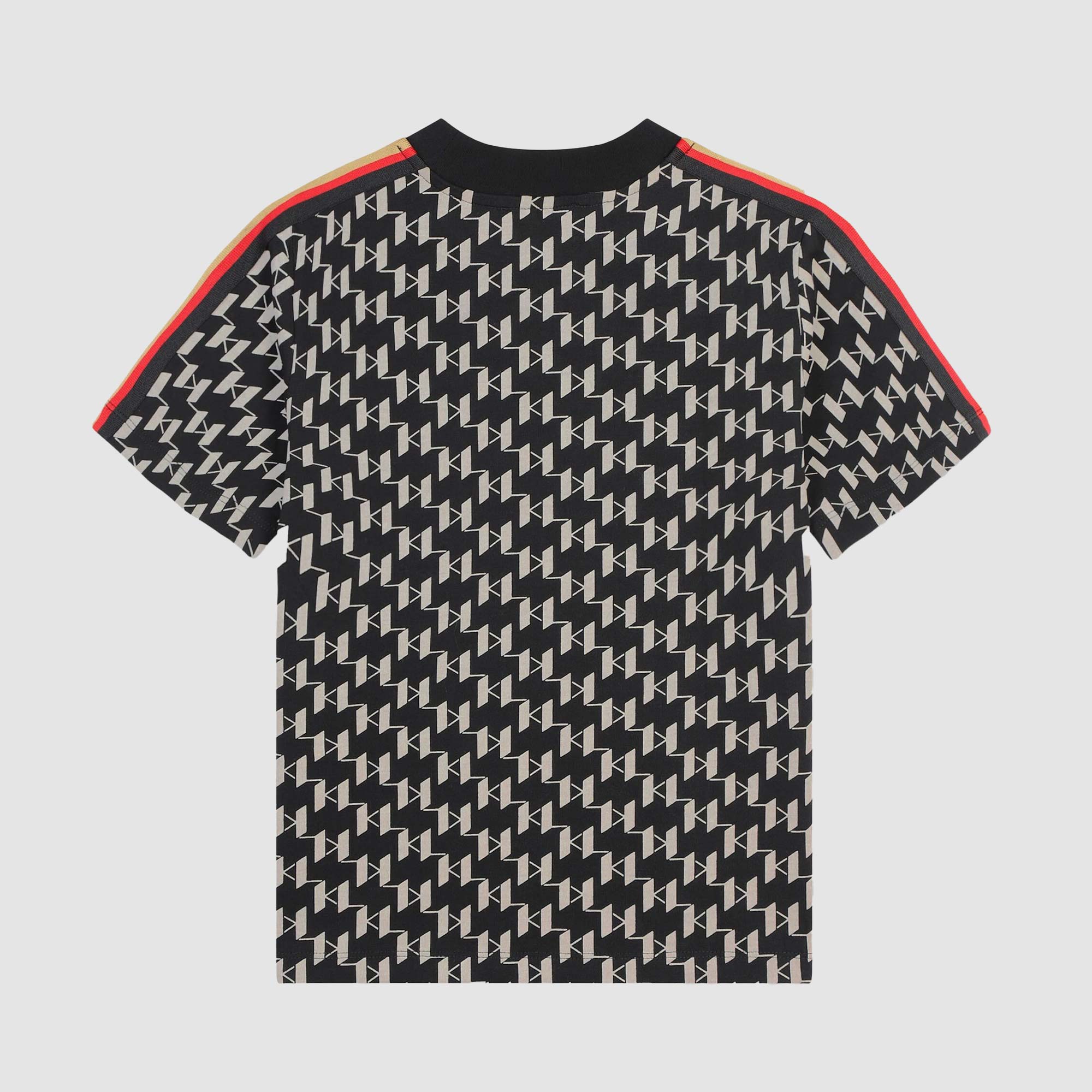 T-shirt nera con stampa monogramma All over - annameglio.com abbigliamento moda